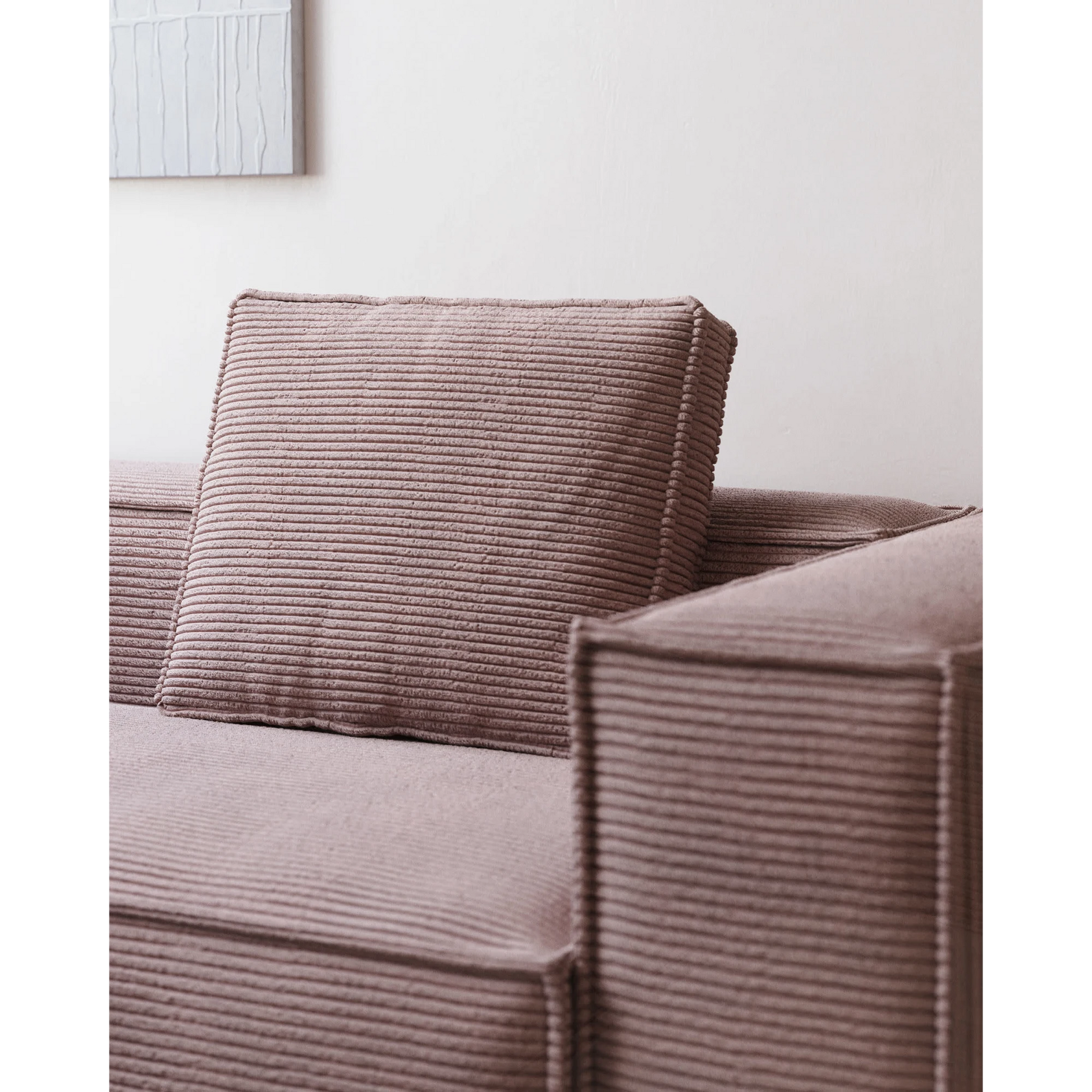 Kave Home Blok Corduroy Rectangle Cushion, Pink, 60x50cm