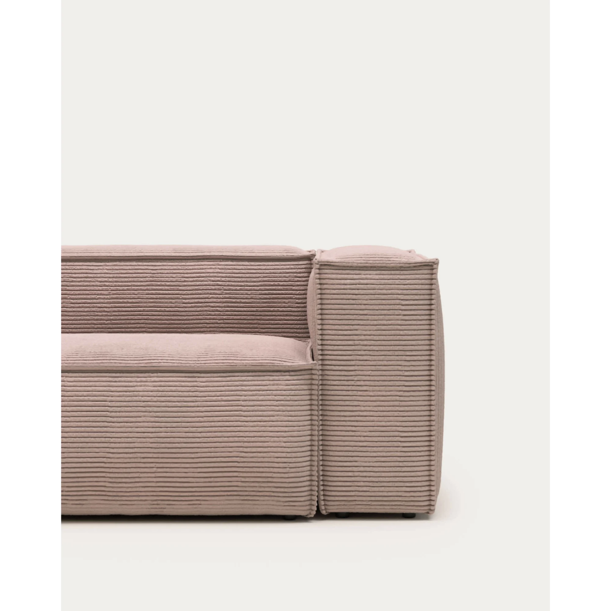 Kave Home Blok 3-Seat Sofa, Corduroy, Pink