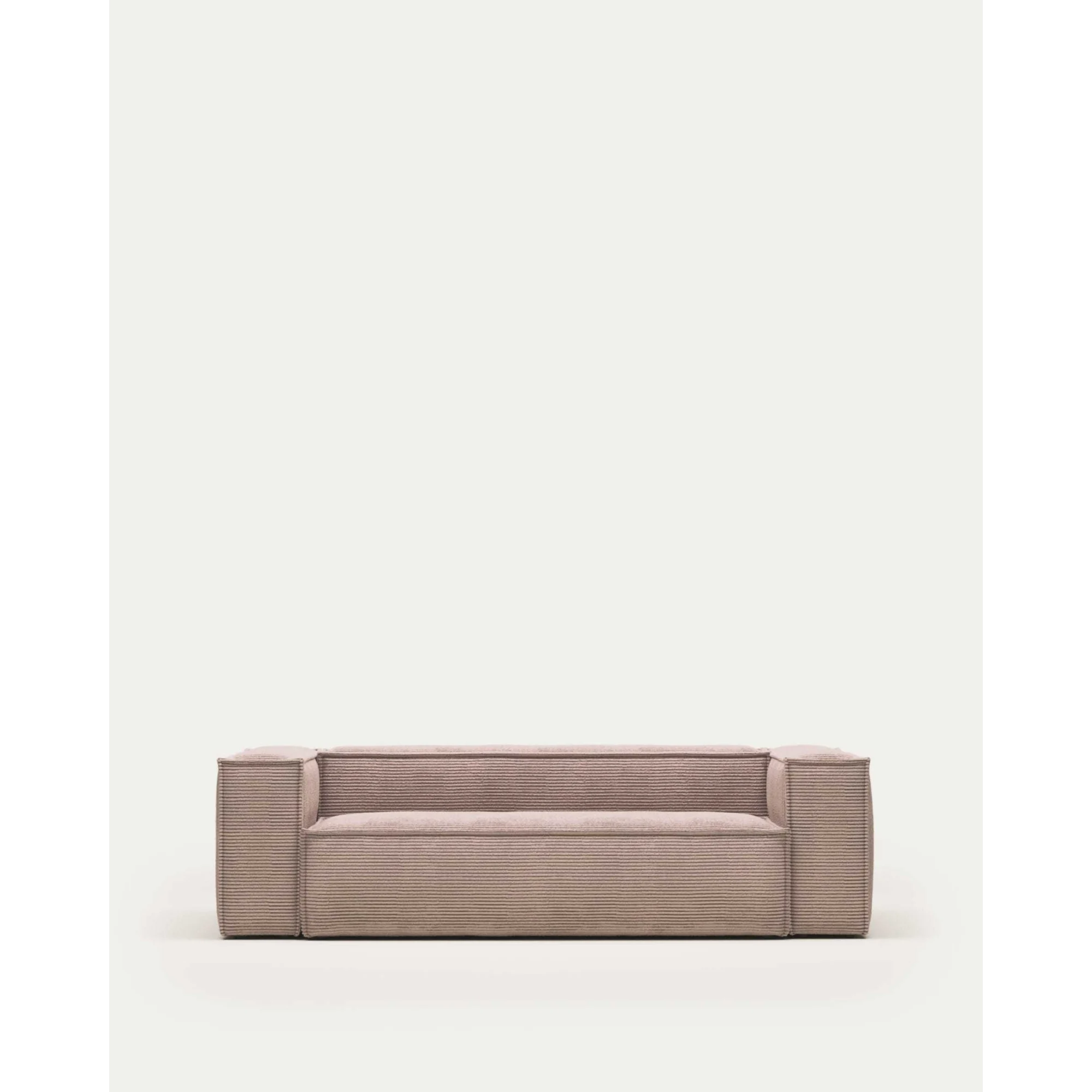 Kave Home Blok 3-Seat Sofa, Corduroy, Pink