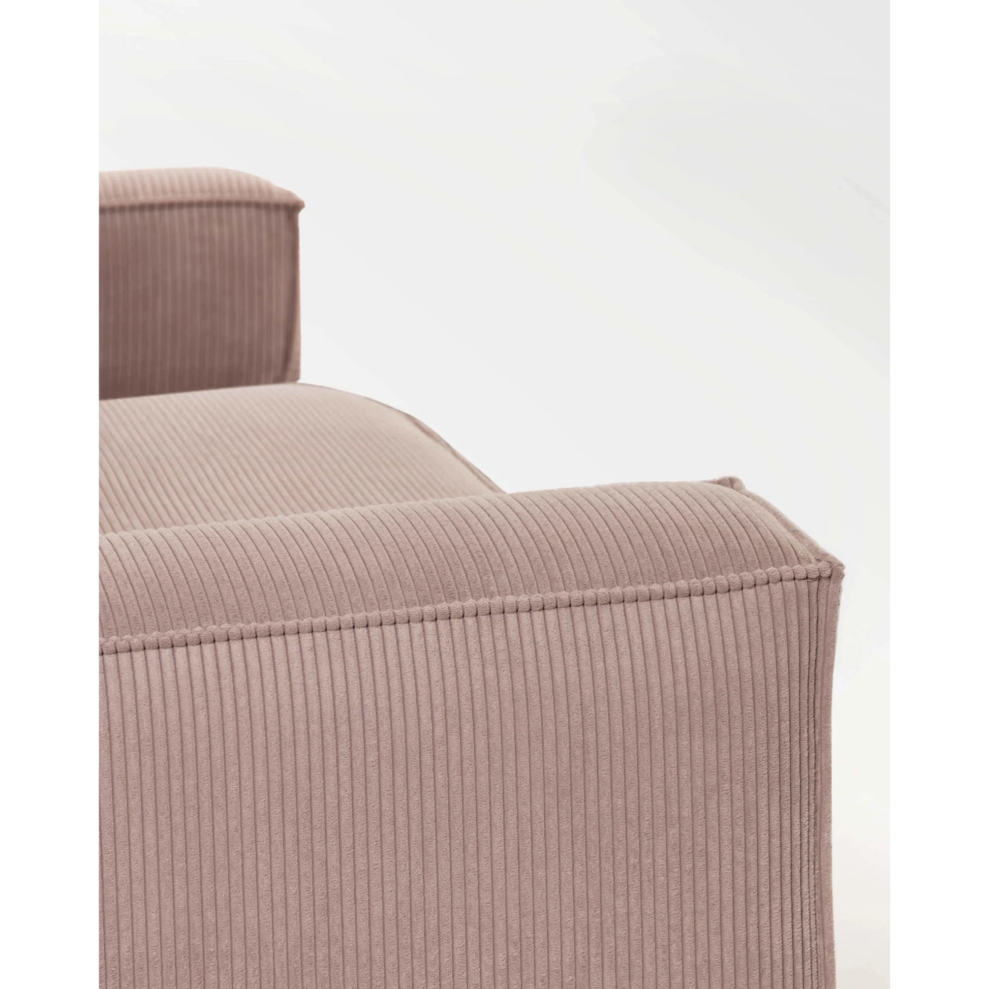 Kave Home Blok 3-Seat Sofa, Corduroy, Pink