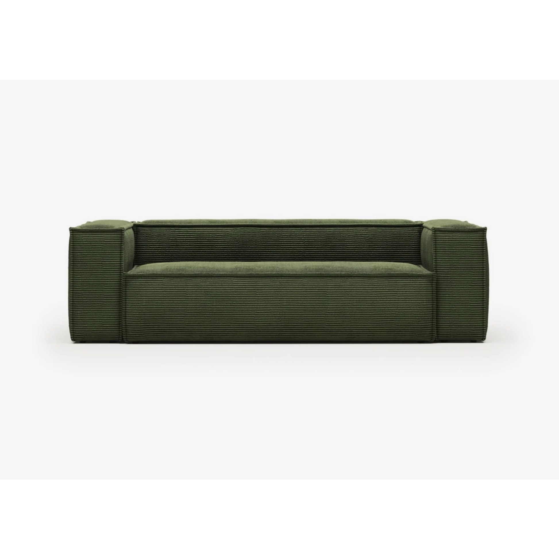 Kave Home Blok 3-Seat Sofa, Corduroy, Green