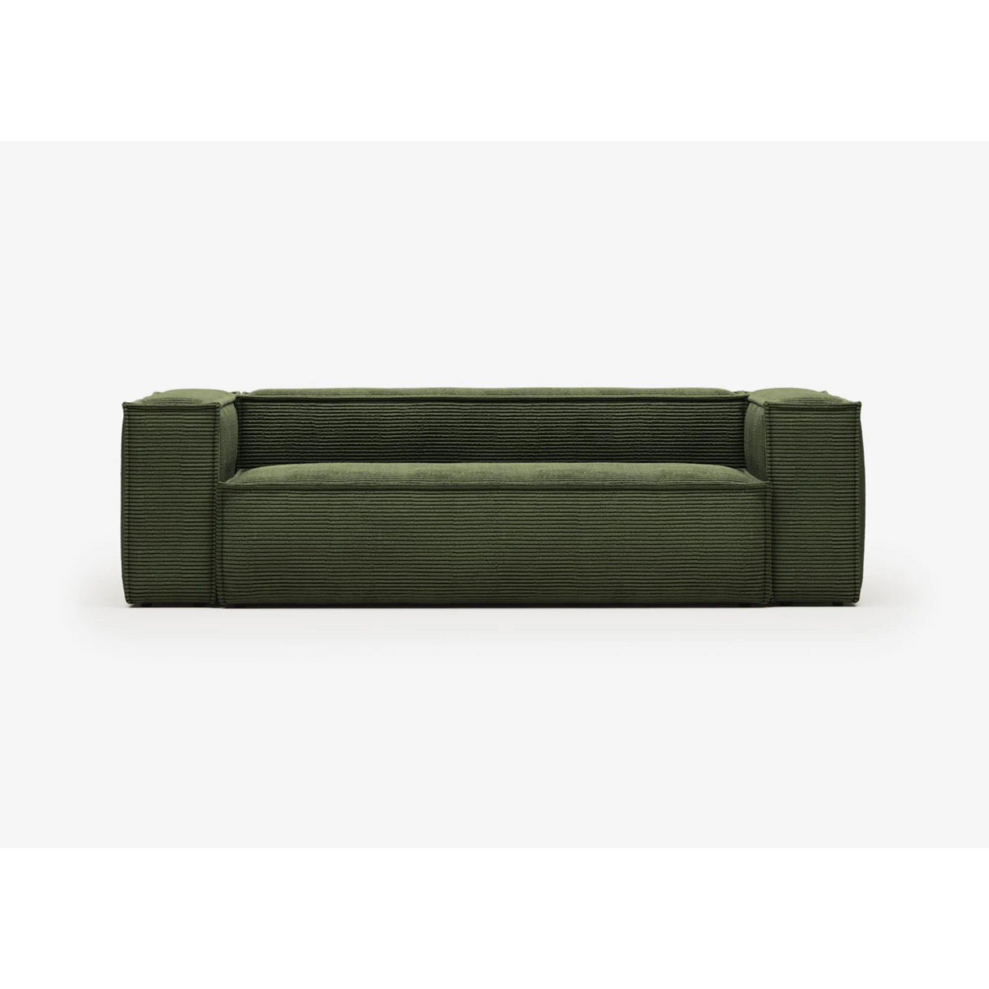 Kave Home Blok 3-Seat Sofa, Corduroy, Green