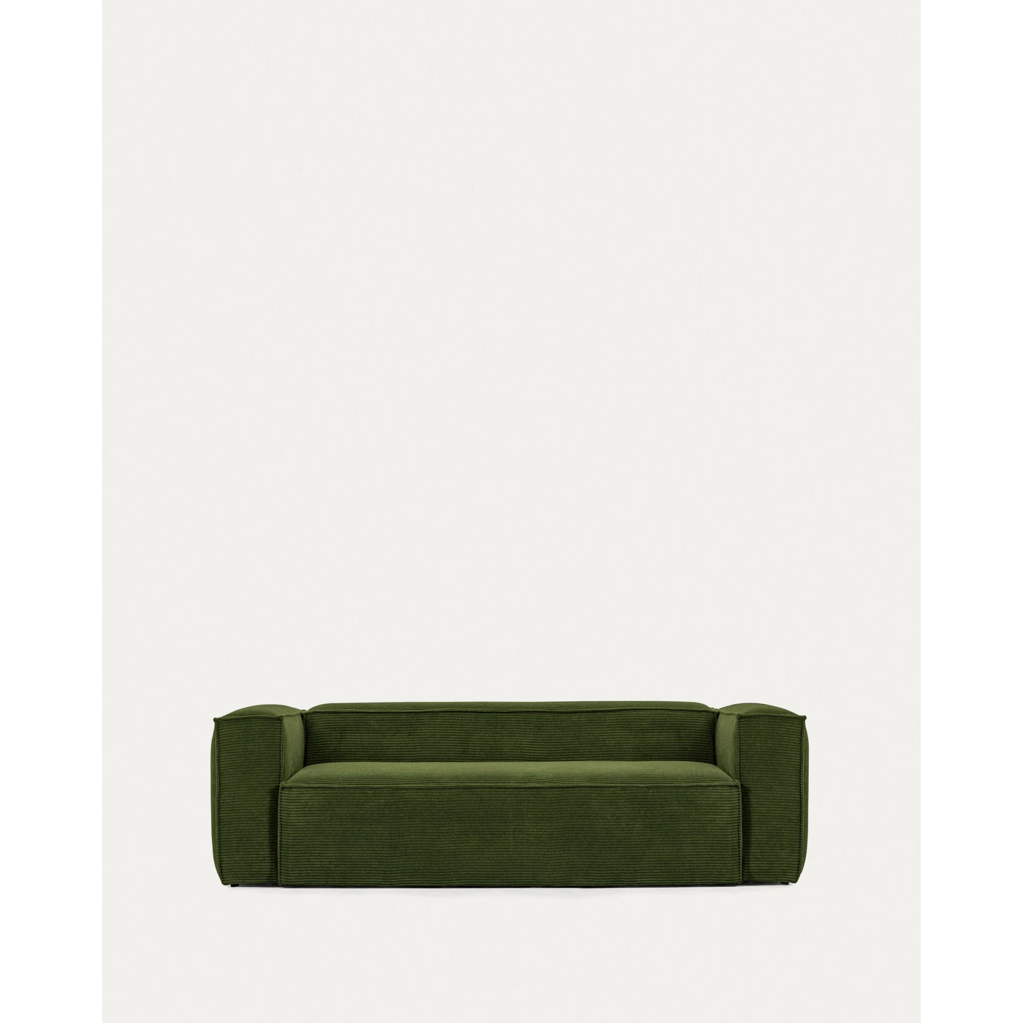 Kave Home Blok 3-Seat Sofa, Corduroy, Green