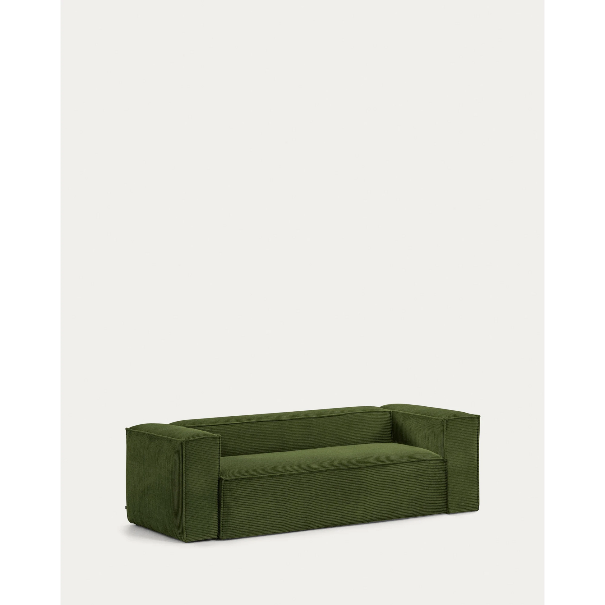 Kave Home Blok 3-Seat Sofa, Corduroy, Green