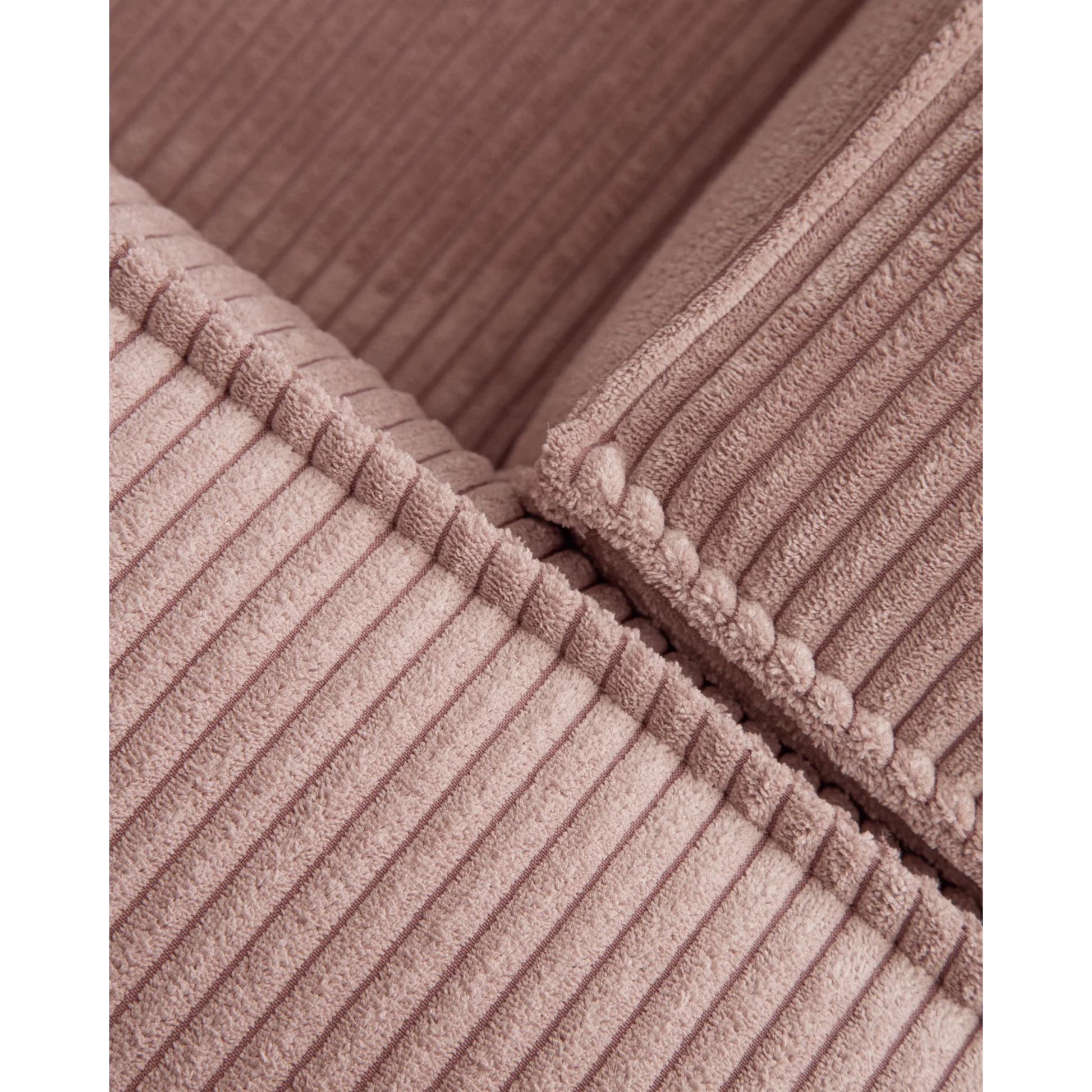 Kave Home Blok 4-Seat Corner Sofa, Corduroy, 320x230cm, Pink