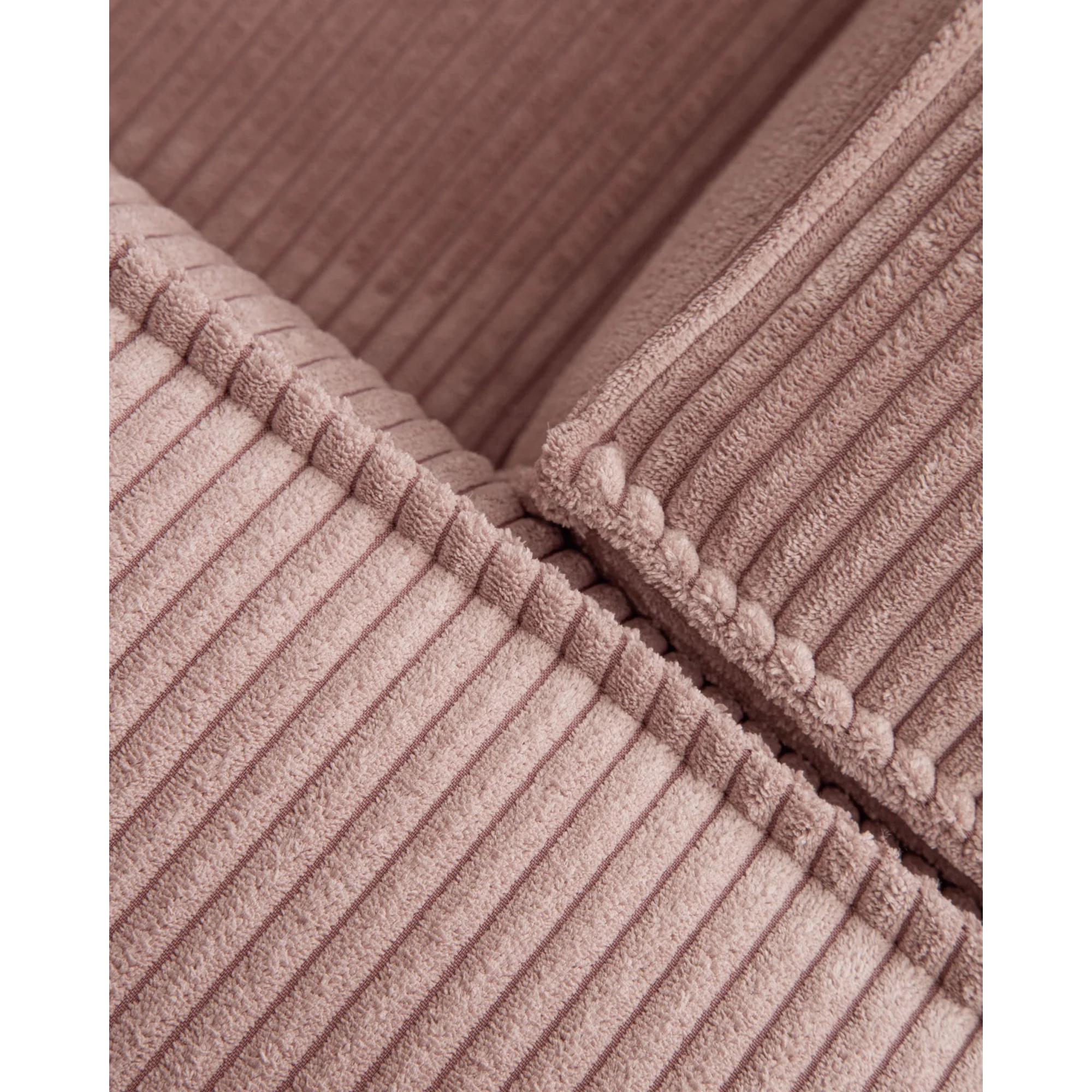 Kave Home Blok 4-Seat Corner Sofa, Corduroy, 320x230cm, Pink