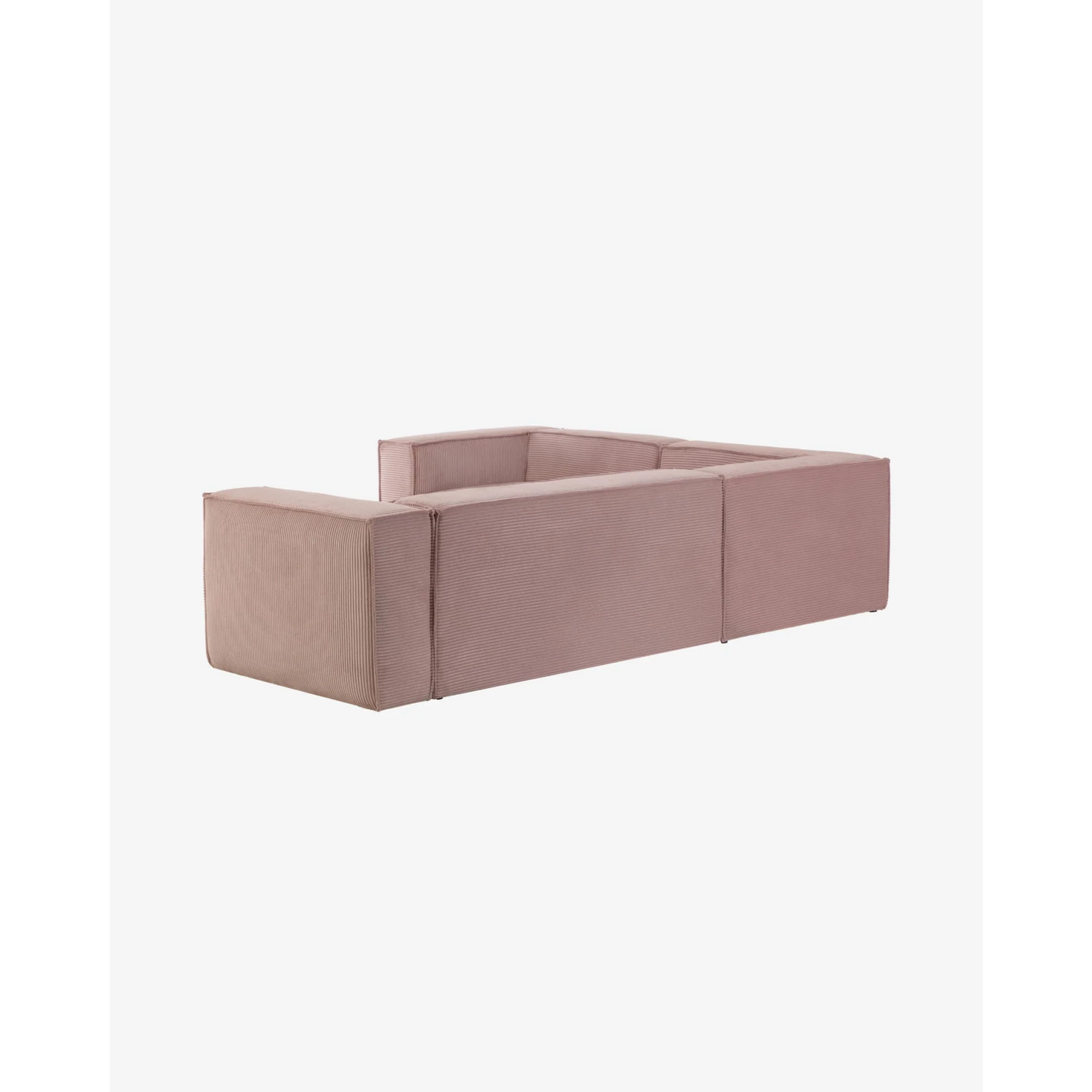 Kave Home Blok 4-Seat Corner Sofa, Corduroy, 320x230cm, Pink