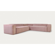 Kave Home Blok 6-Seat Corner Sofa, Corduroy, Pink