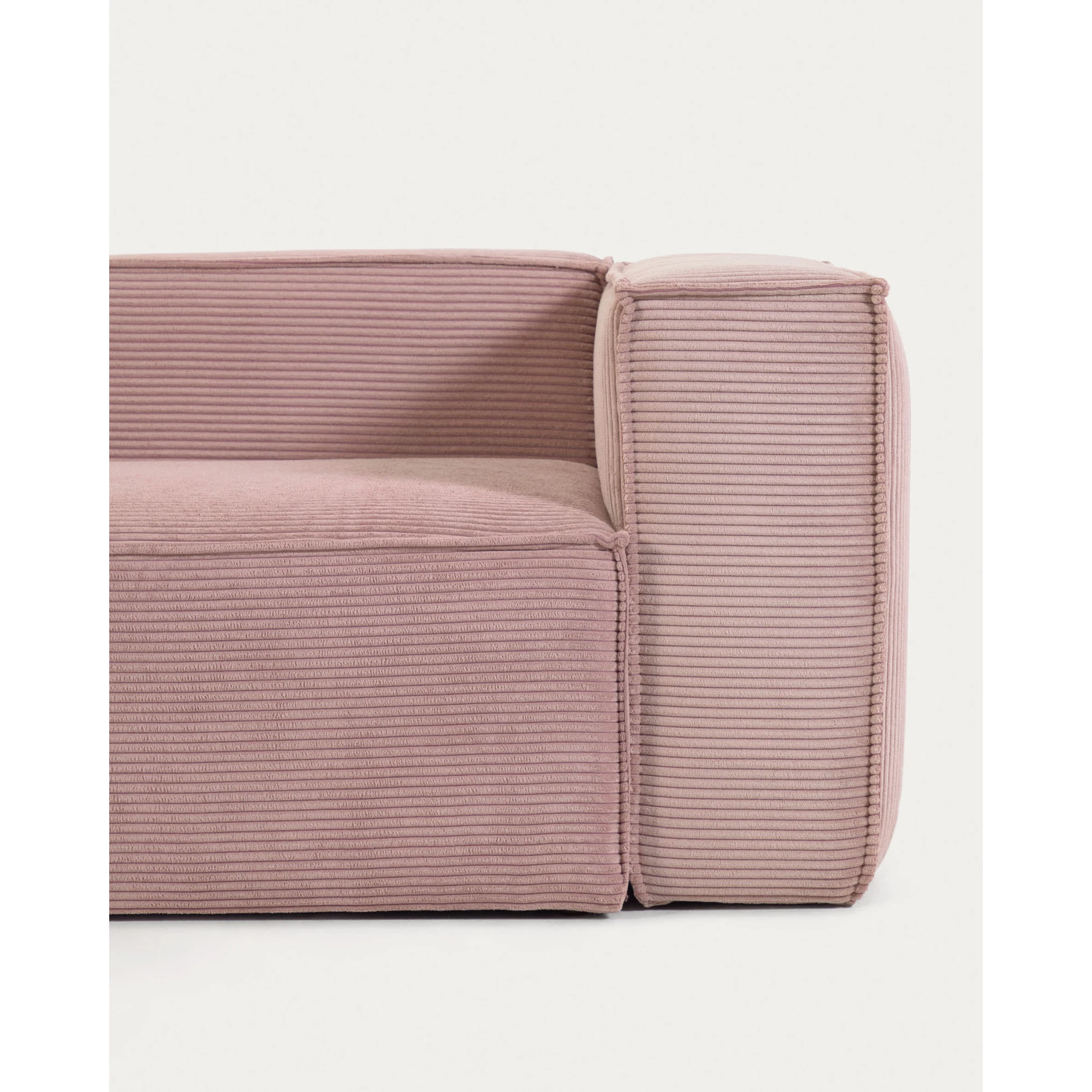 Kave Home Blok 6-Seat Corner Sofa, Corduroy, Pink