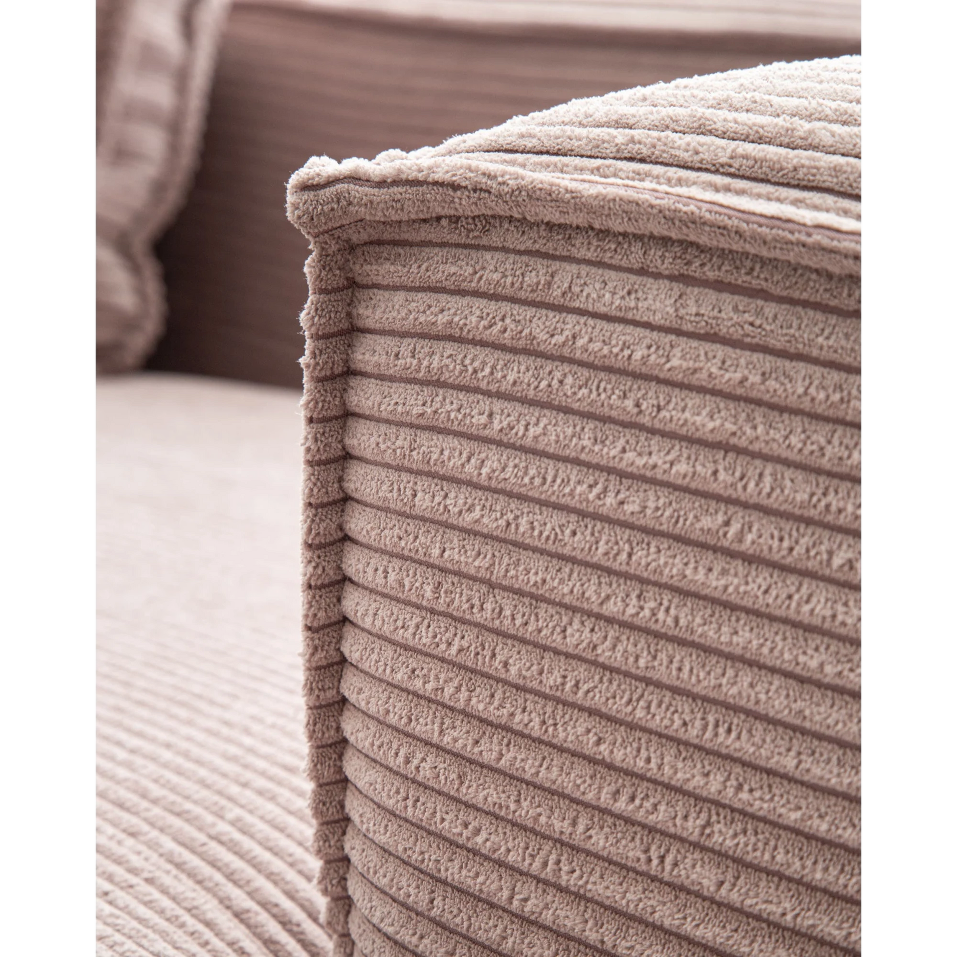 Kave Home Blok 3-Seat Modular Sofa with Right Chaise, Corduroy, Pink