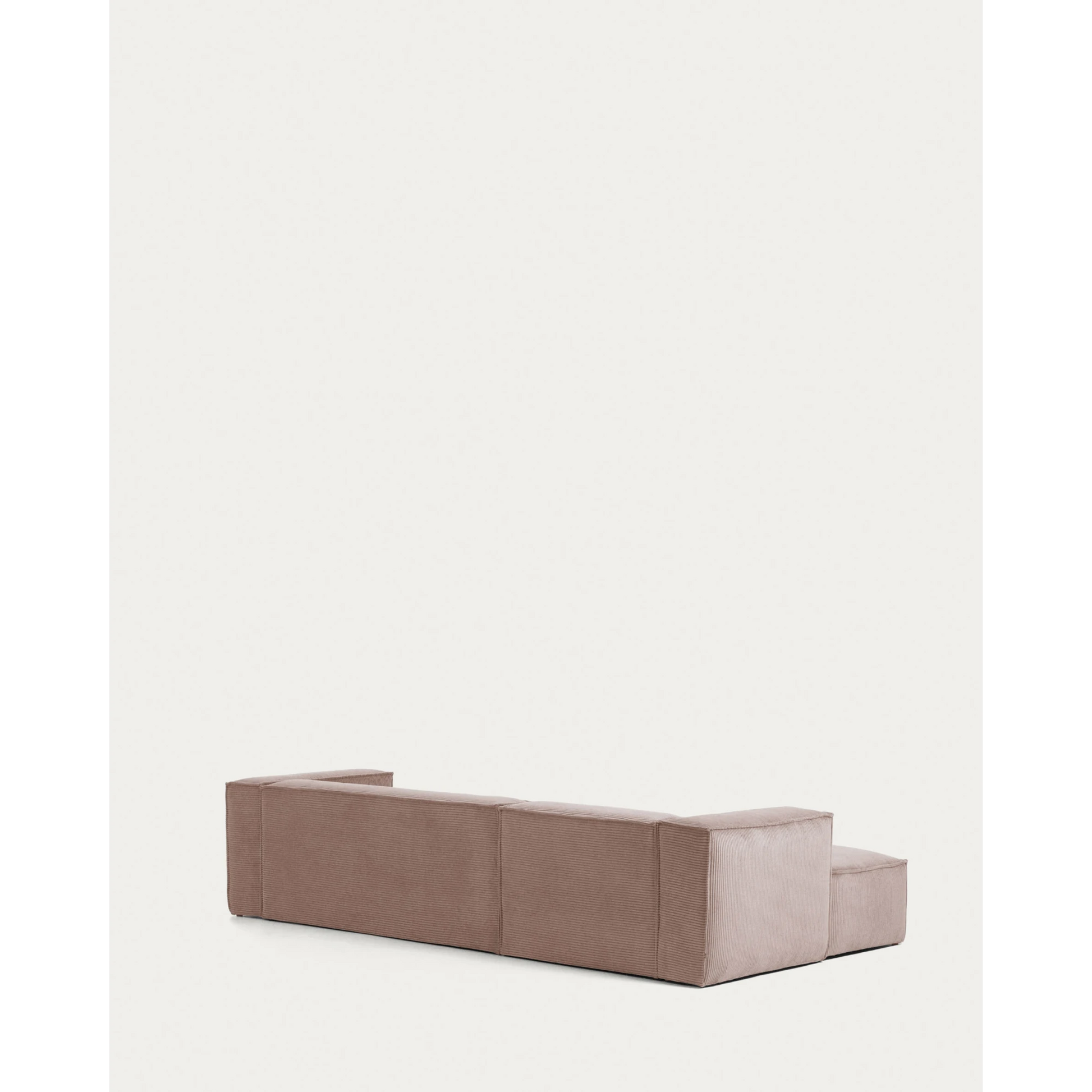 Kave Home Blok 3-Seat Modular Sofa with Left Chaise, Corduroy, Pink