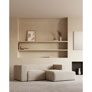 Kave Home Blok 2-Seat Modular Sofa with Right Chaise, Beige