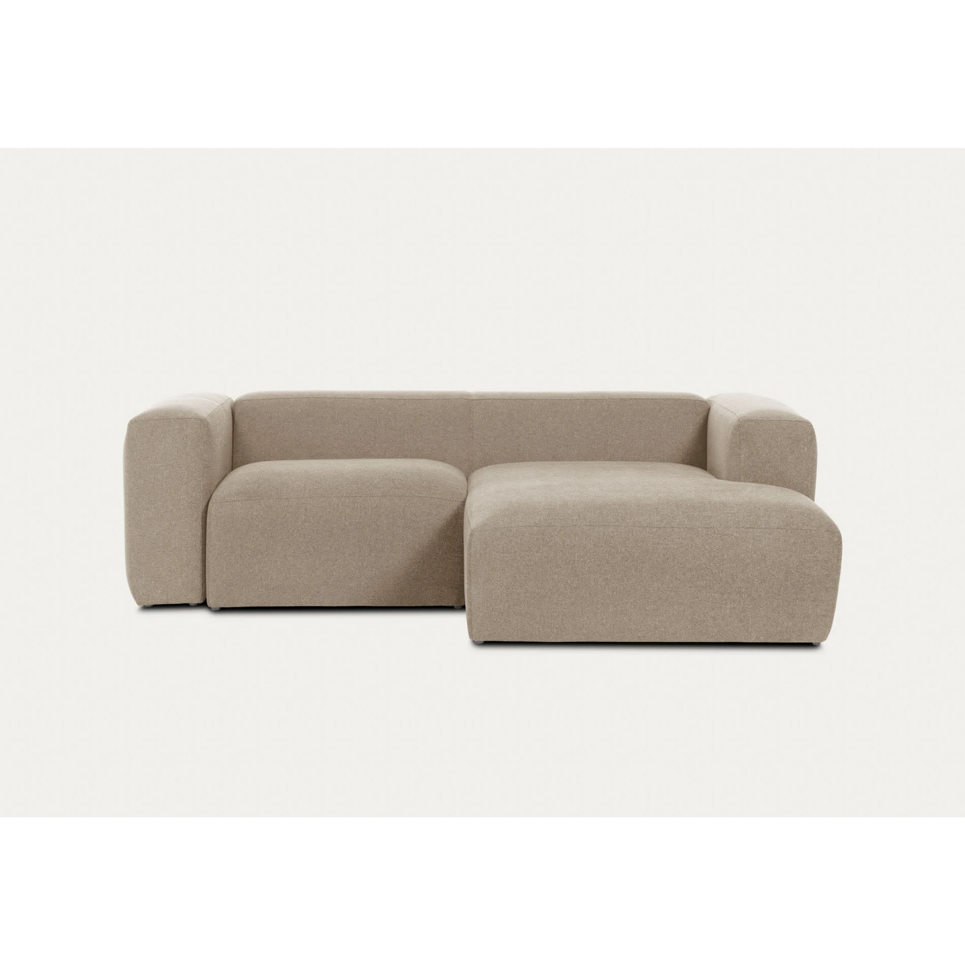 Kave Home Blok 2-Seat Modular Sofa with Right Chaise, Beige