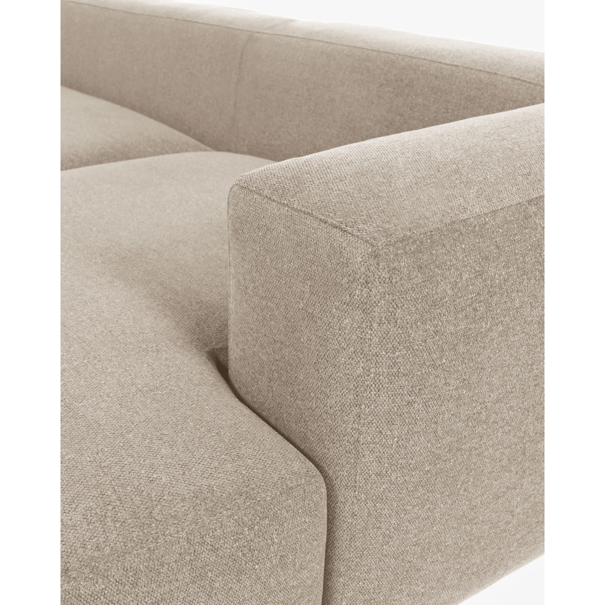 Kave Home Blok 2-Seat Modular Sofa with Right Chaise, Beige