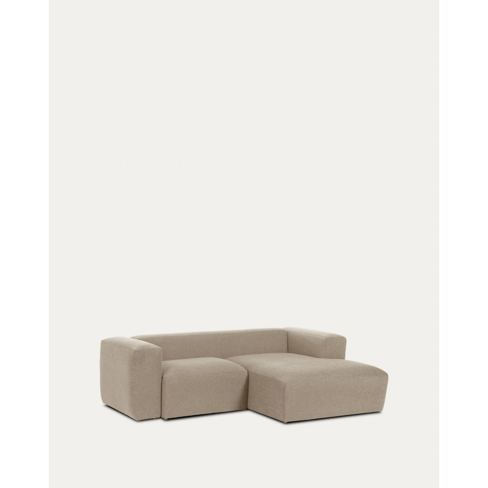 Kave Home Blok 2-Seat Modular Sofa with Right Chaise, Beige