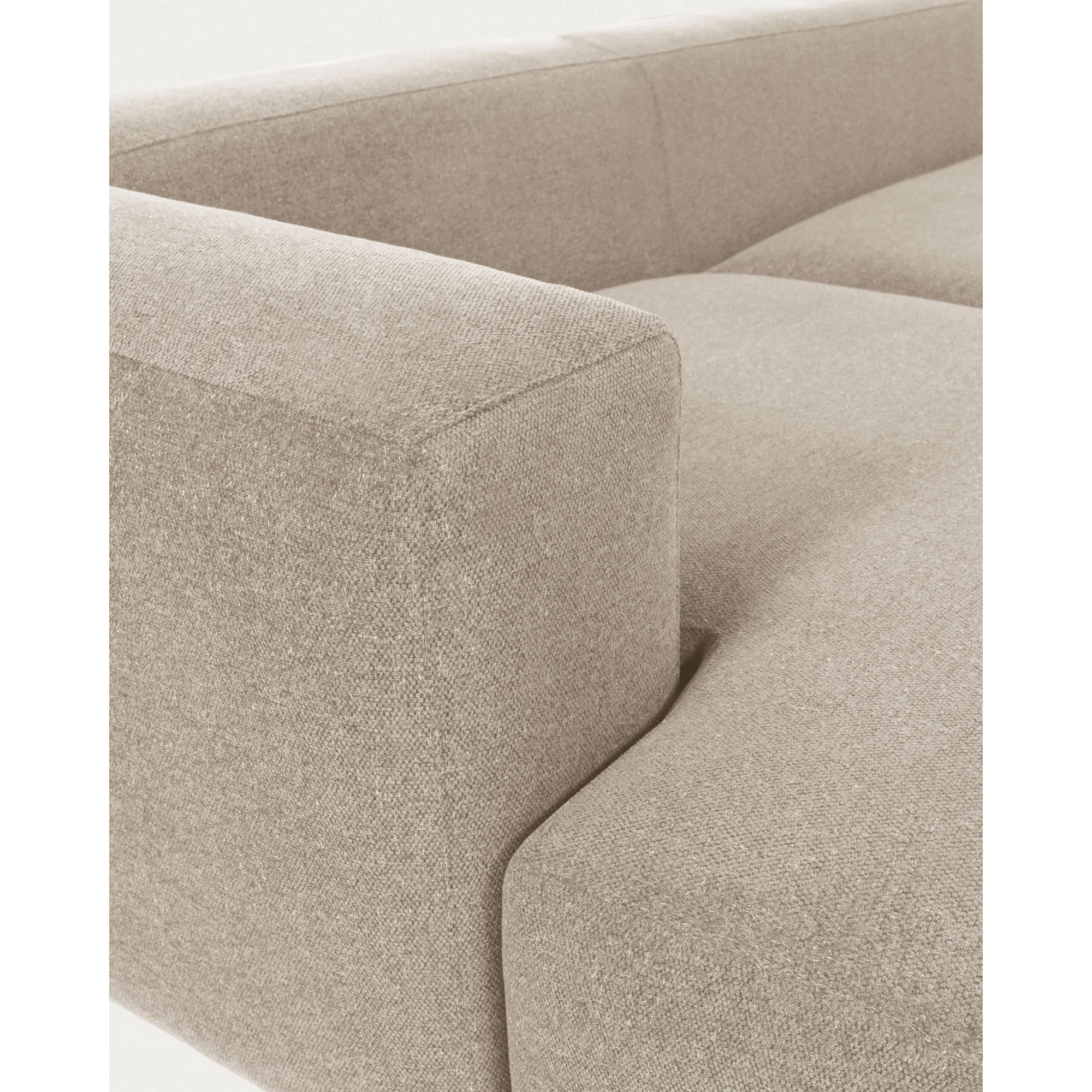 Kave Home Blok 3-Seat Modular Sofa with Left Chaise, Beige