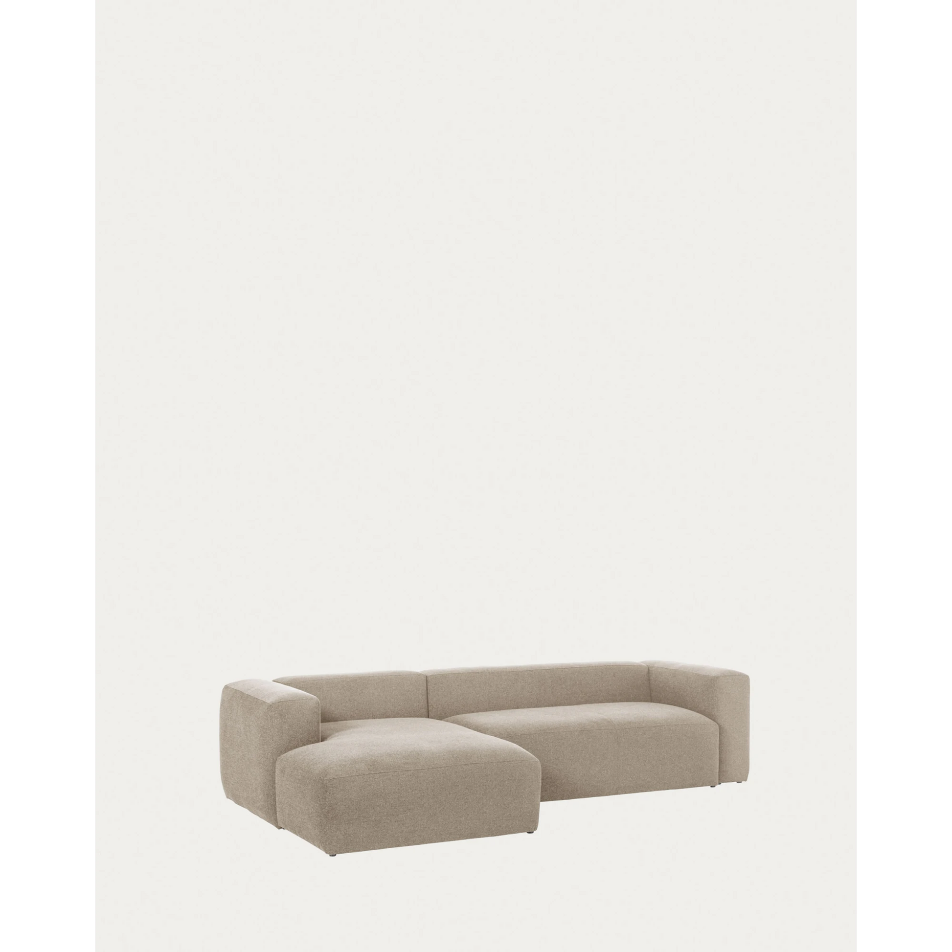 Kave Home Blok 3-Seat Modular Sofa with Left Chaise, Beige