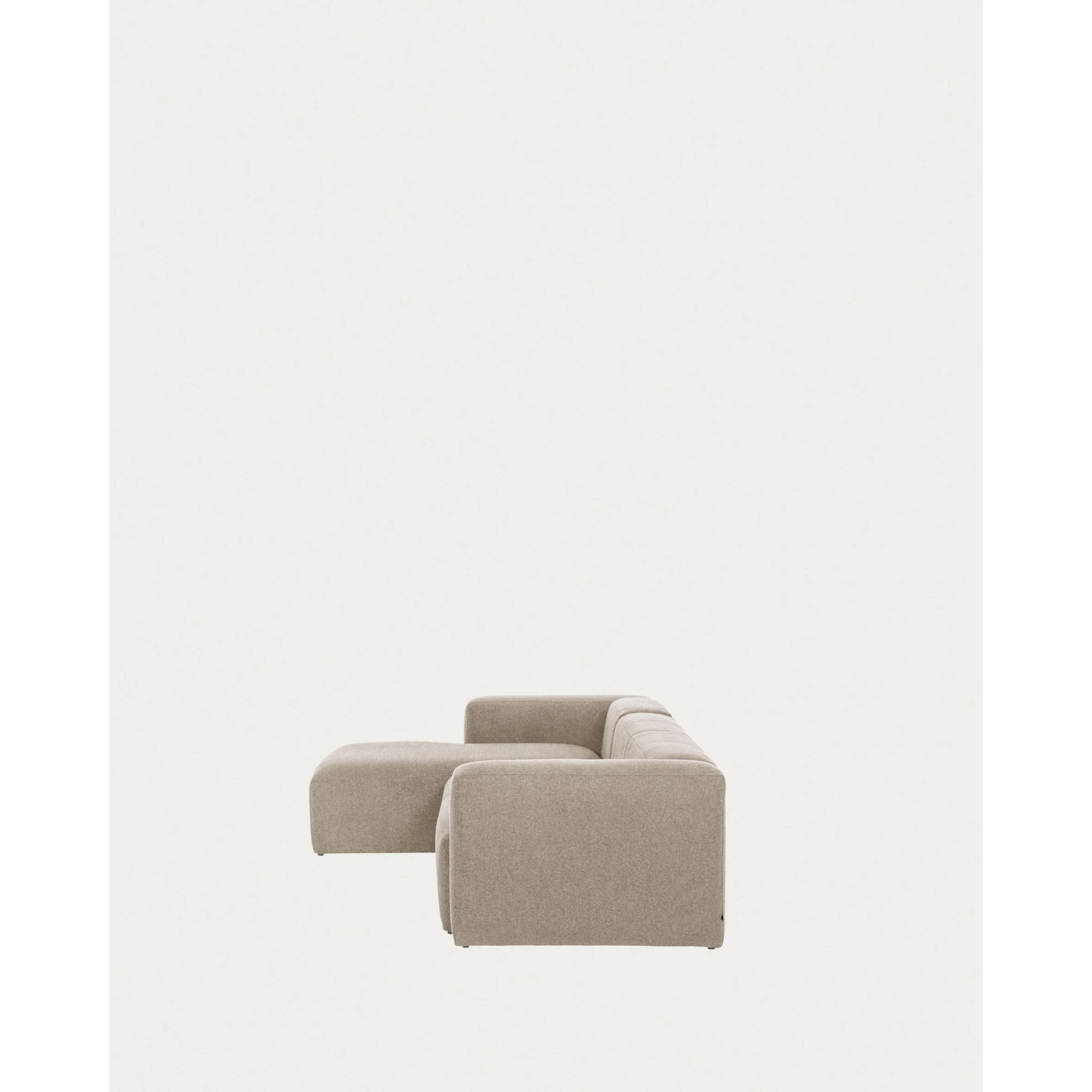Kave Home Blok 3-Seat Modular Sofa with Left Chaise, Beige