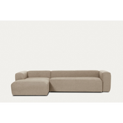 Kave Home Blok 4-Seat Modular Sofa with Left Chaise, Beige