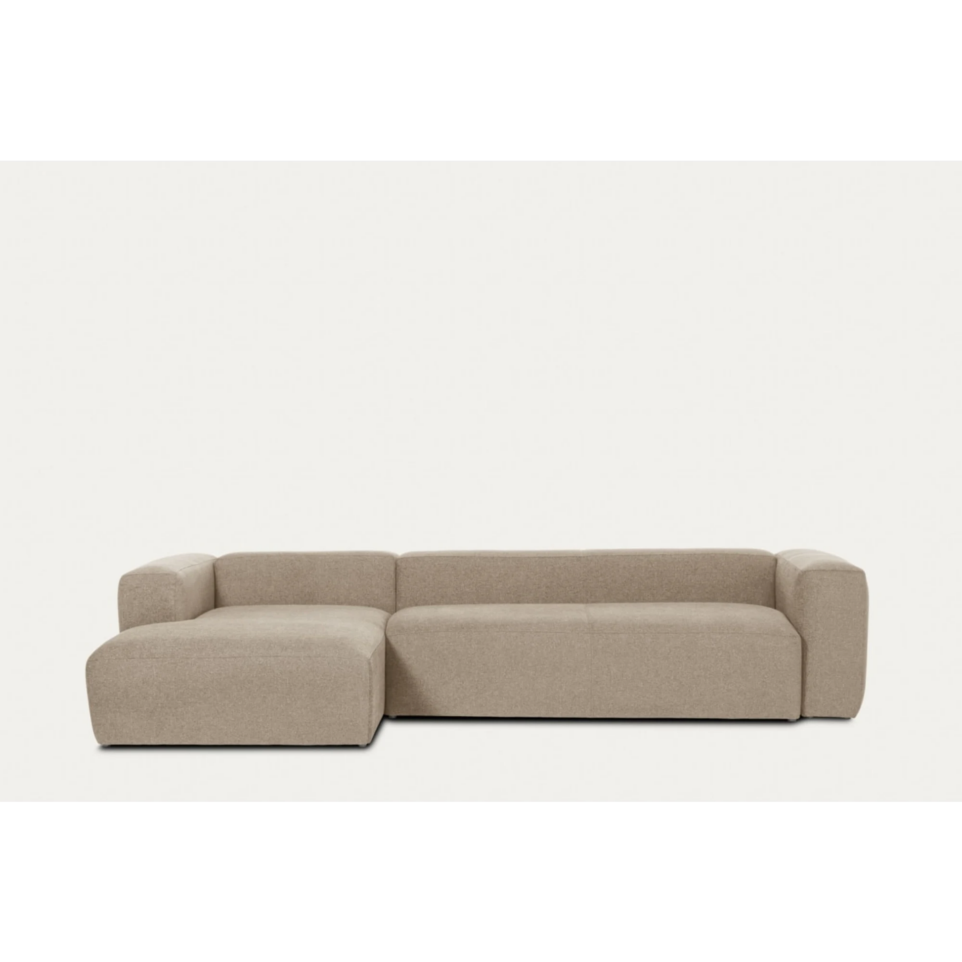 Kave Home Blok 4-Seat Modular Sofa with Left Chaise, Beige
