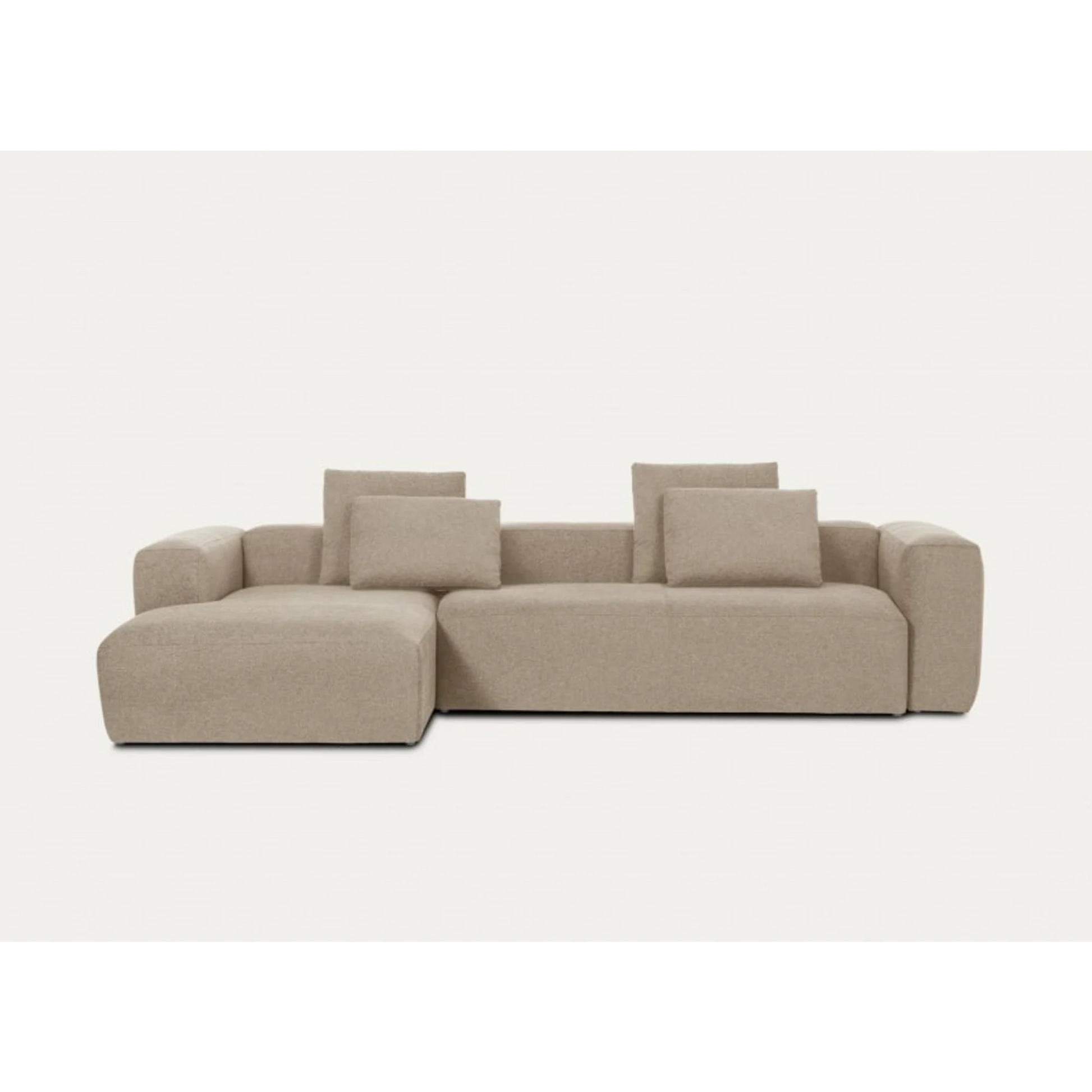 Kave Home Blok 4-Seat Modular Sofa with Left Chaise, Beige