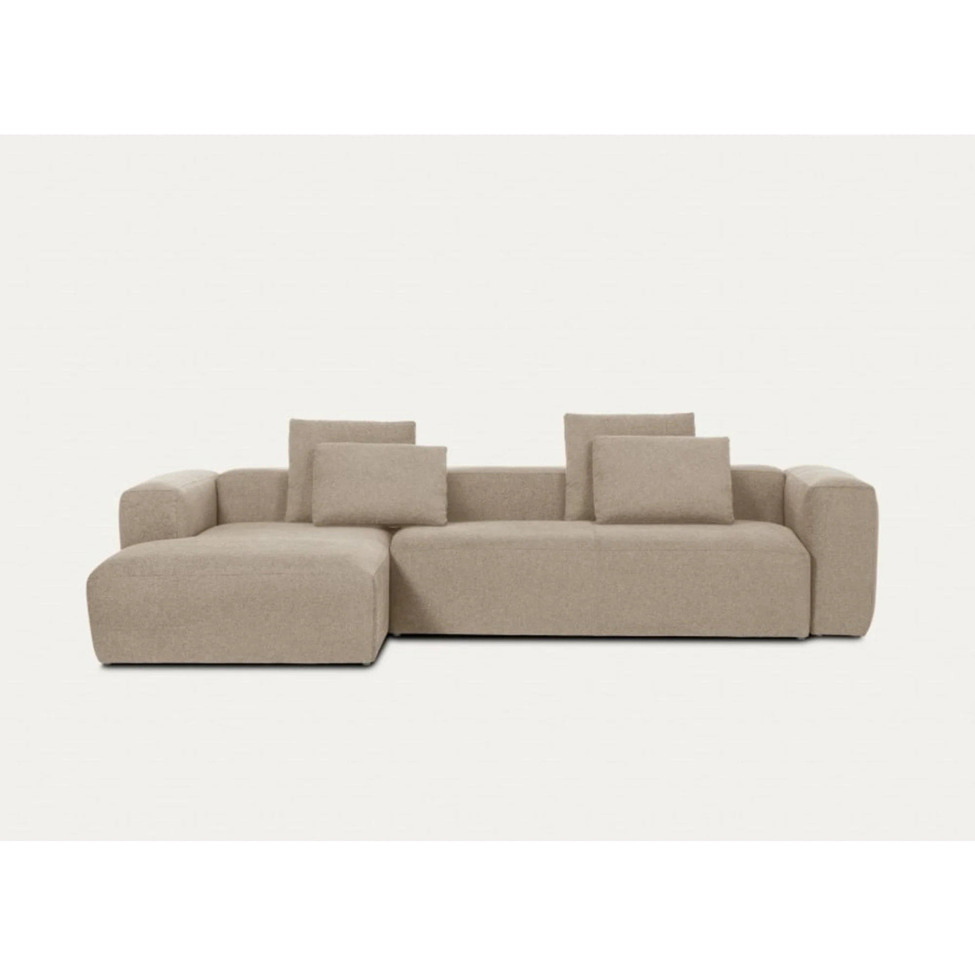 Kave Home Blok 4-Seat Modular Sofa with Left Chaise, Beige
