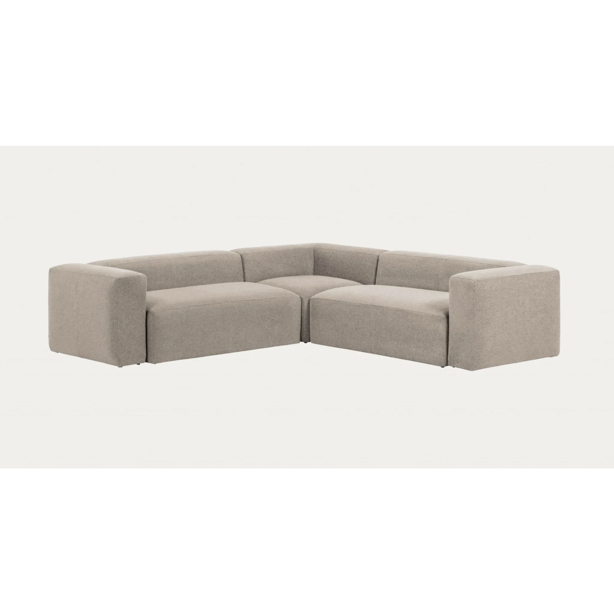 Kave Home Blok 4-Seat Corner Sofa, 290x290cm, Beige