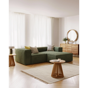 Kave Home Blok 2-Seat Modular Sofa with Right Chaise, Corduroy, Green