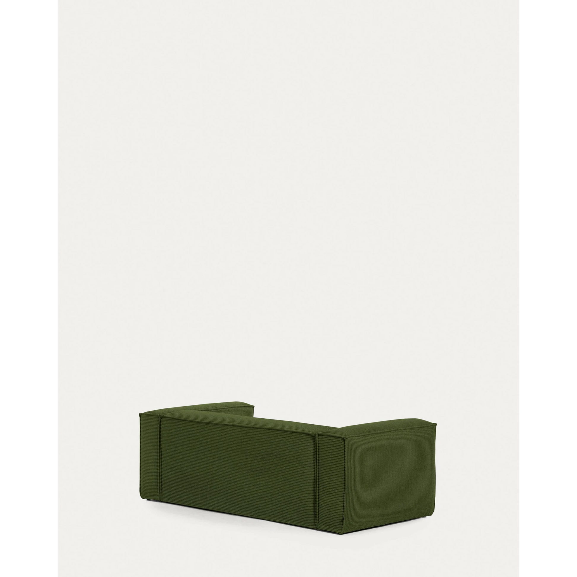Kave Home Blok 2-Seat Modular Sofa with Right Chaise, Corduroy, Green