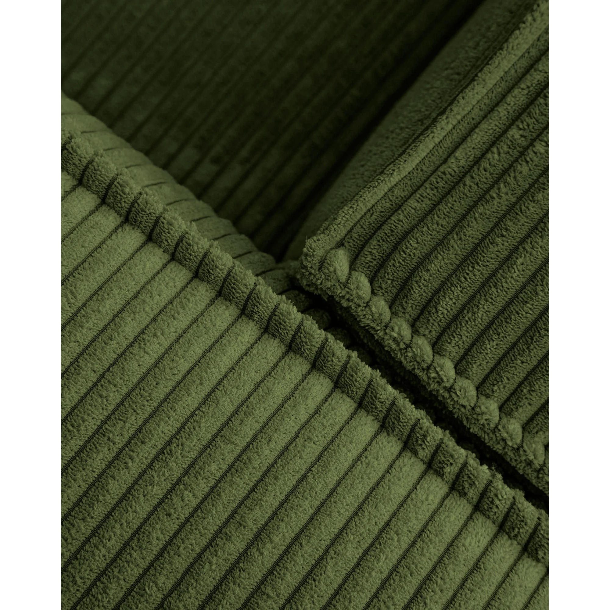 Kave Home Blok 2-Seat Modular Sofa with Left Chaise, Corduroy, Green