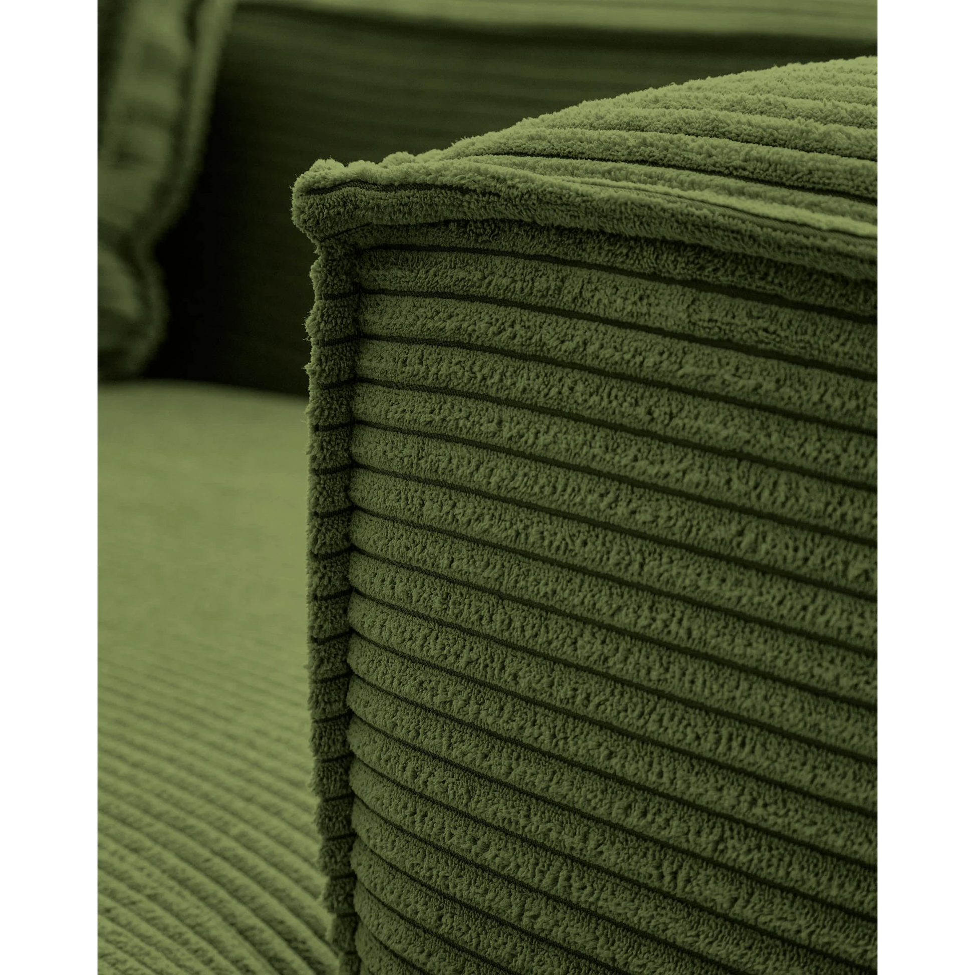 Kave Home Blok 2-Seat Modular Sofa with Left Chaise, Corduroy, Green