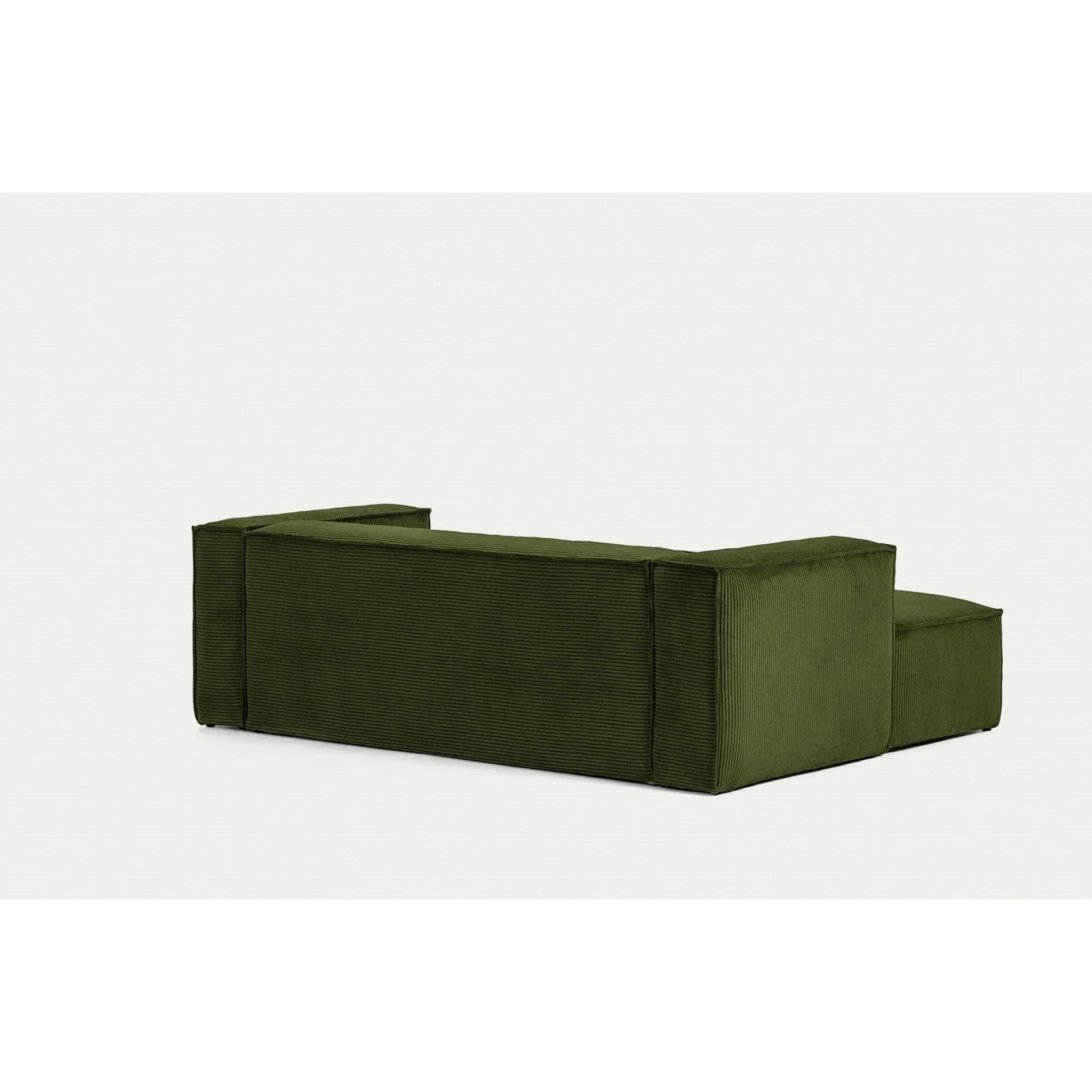 Kave Home Blok 2-Seat Modular Sofa with Left Chaise, Corduroy, Green
