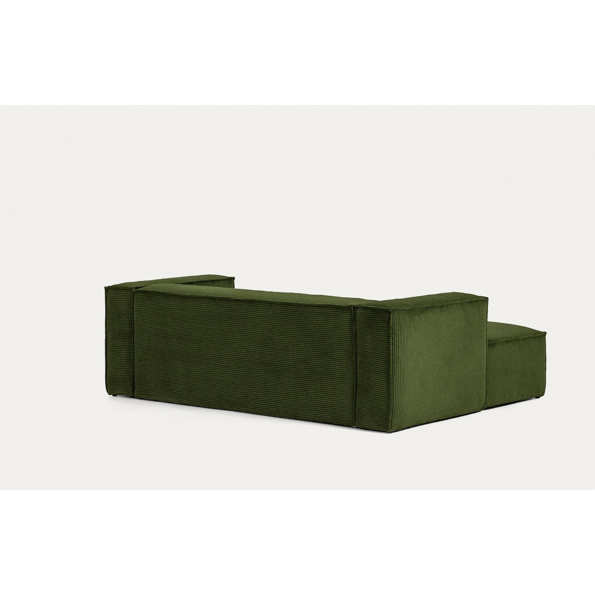 Kave Home Blok 2-Seat Modular Sofa with Left Chaise, Corduroy, Green