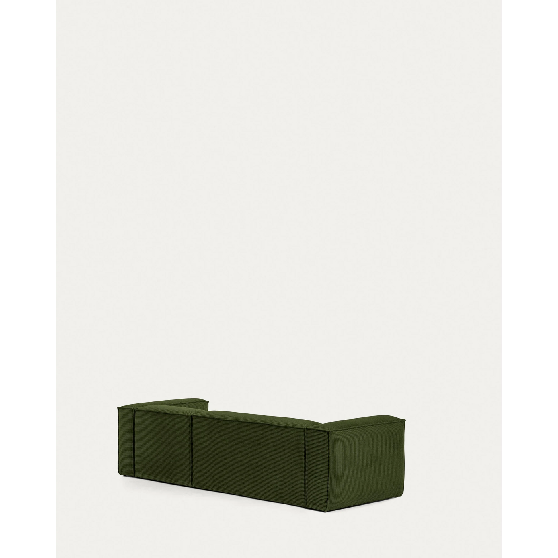 Kave Home Blok 3-Seat Modular Sofa with Right Chaise, Corduroy, Green