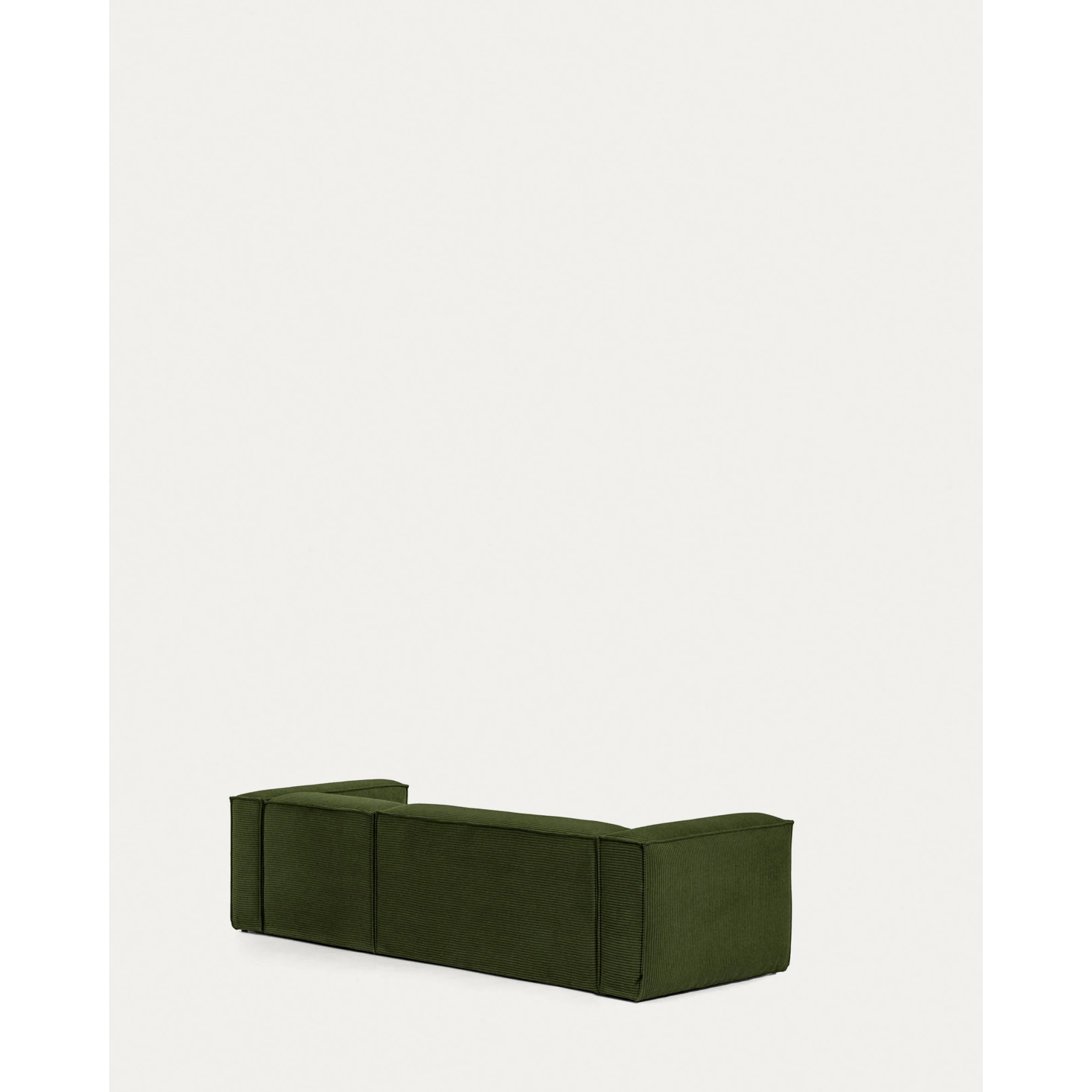 Kave Home Blok 3-Seat Modular Sofa with Right Chaise, Corduroy, Green