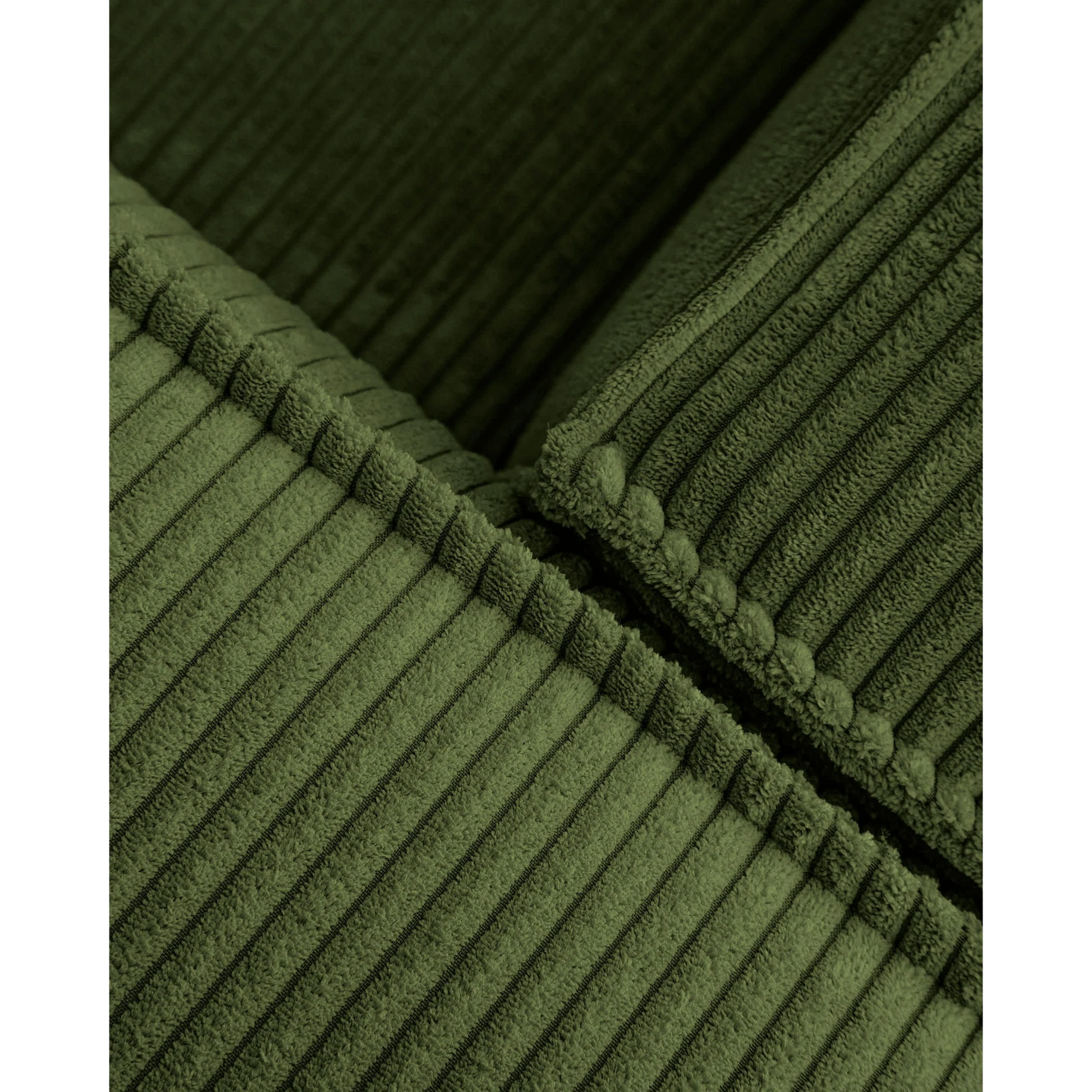 Kave Home Blok 4-Seat Modular Sofa with Right Chaise, Corduroy, Green