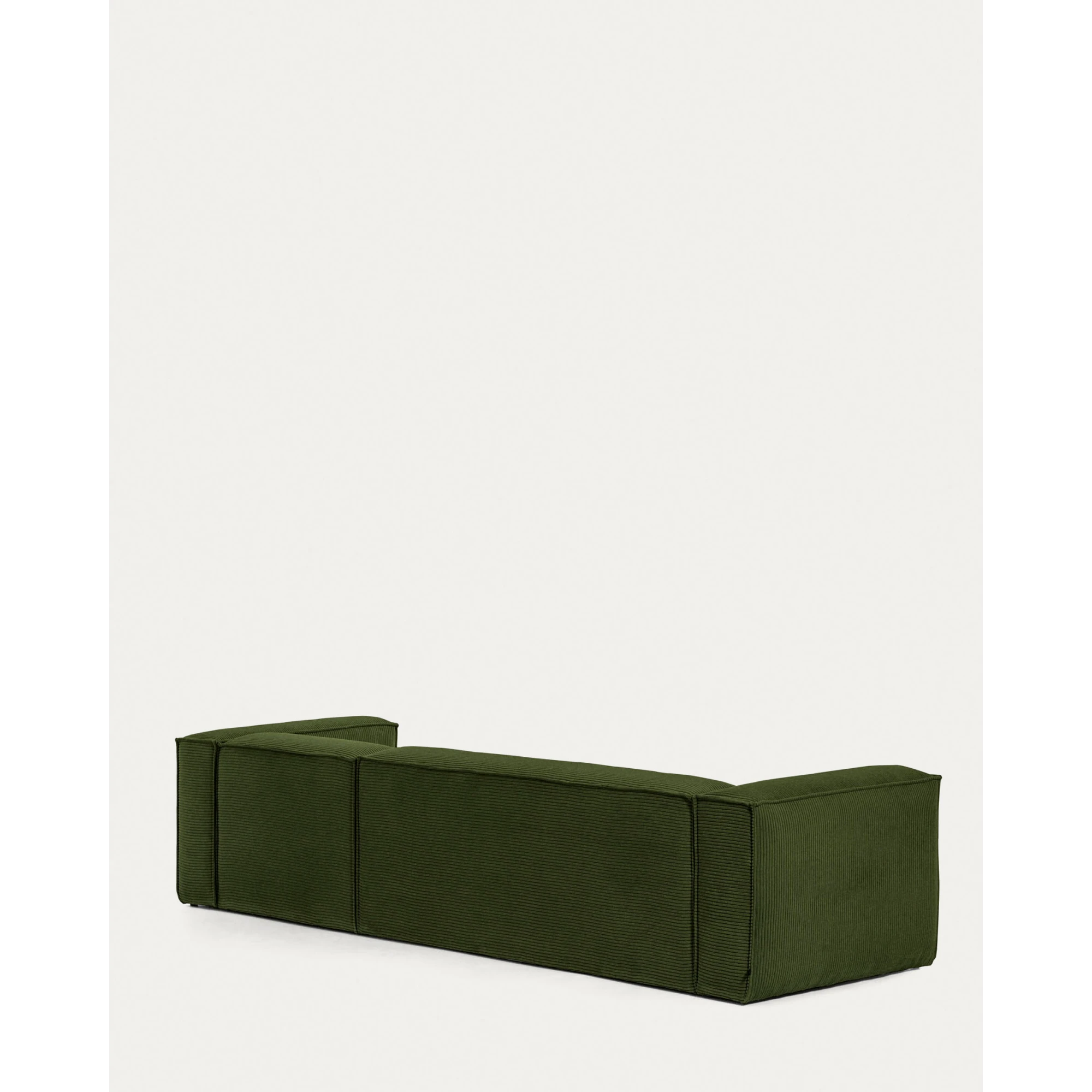 Kave Home Blok 4-Seat Modular Sofa with Right Chaise, Corduroy, Green