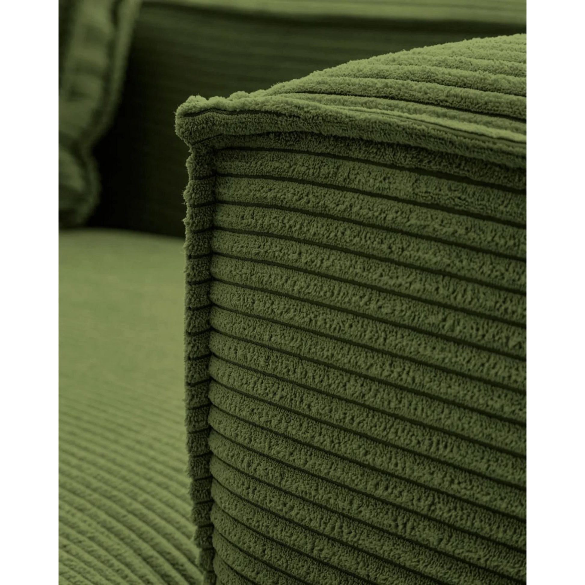 Kave Home Blok 4-Seat Modular Sofa with Left Chaise, Corduroy, Green