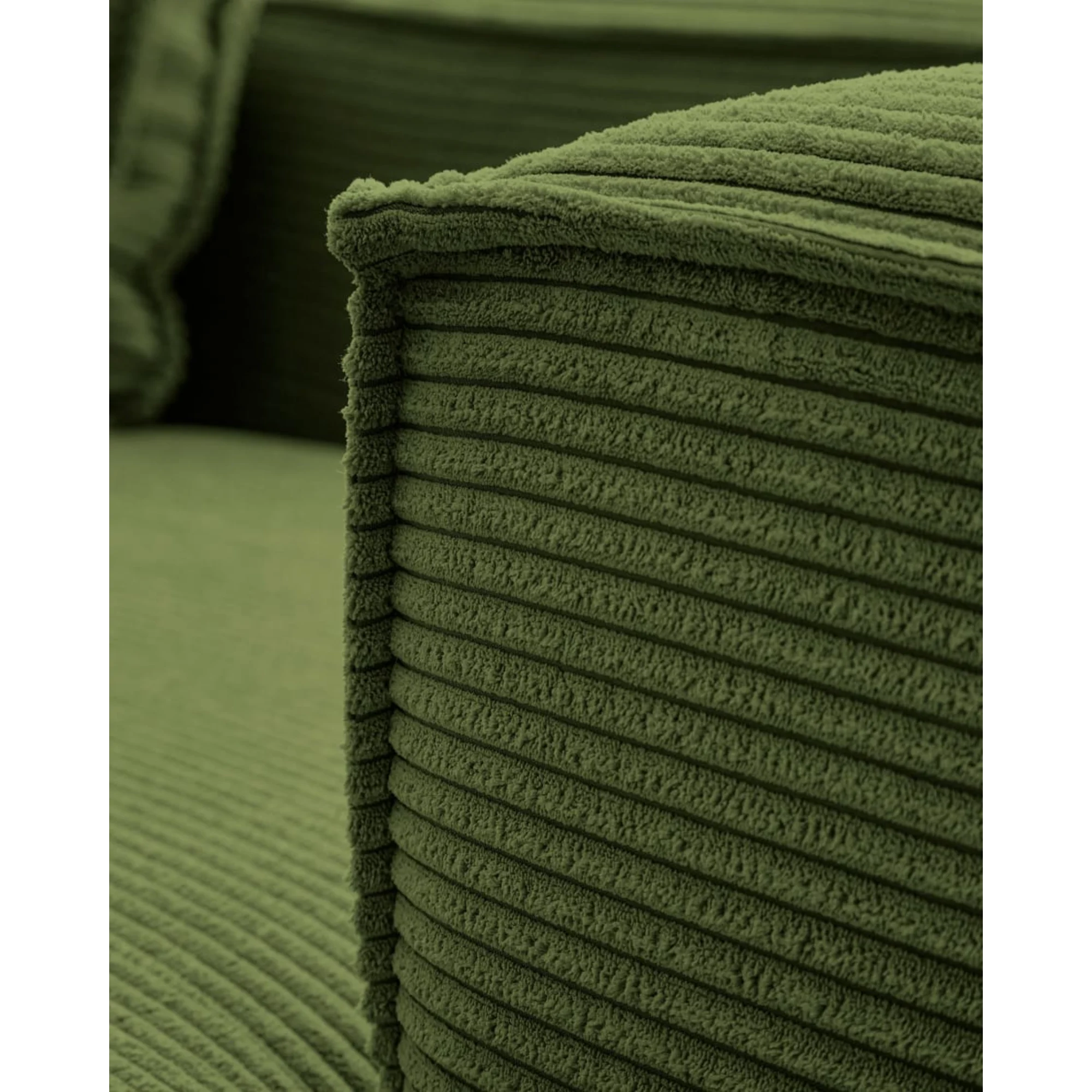 Kave Home Blok 4-Seat Modular Sofa with Left Chaise, Corduroy, Green