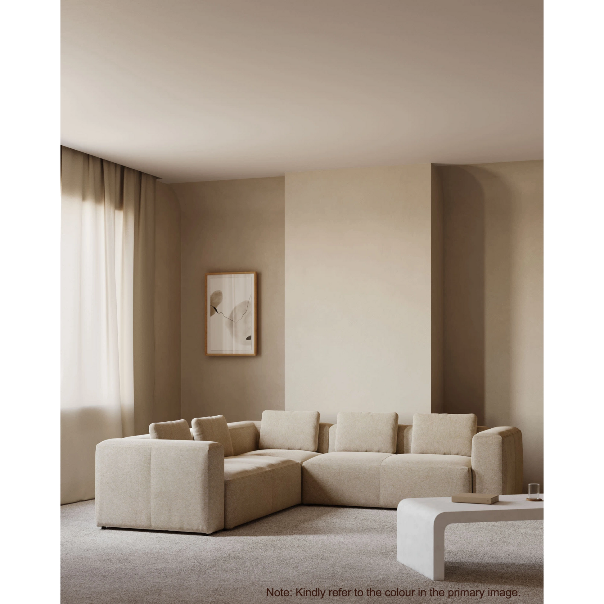 Kave Home Blok 5-Seat Corner Sofa, Corduroy, Green
