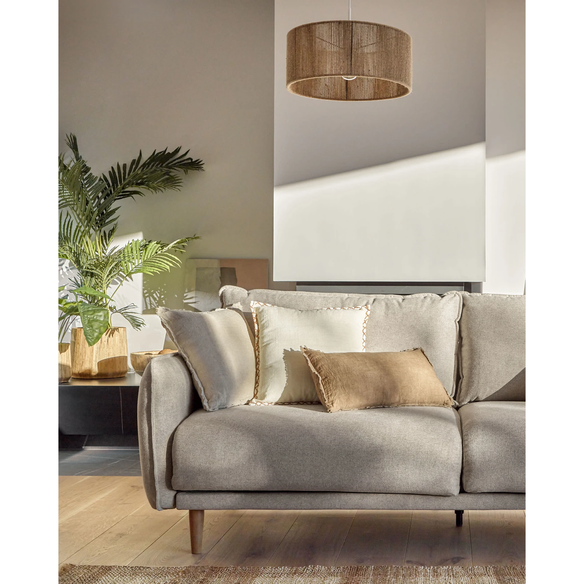 Kave Home Carlota 3-Seat Sofa, Beige