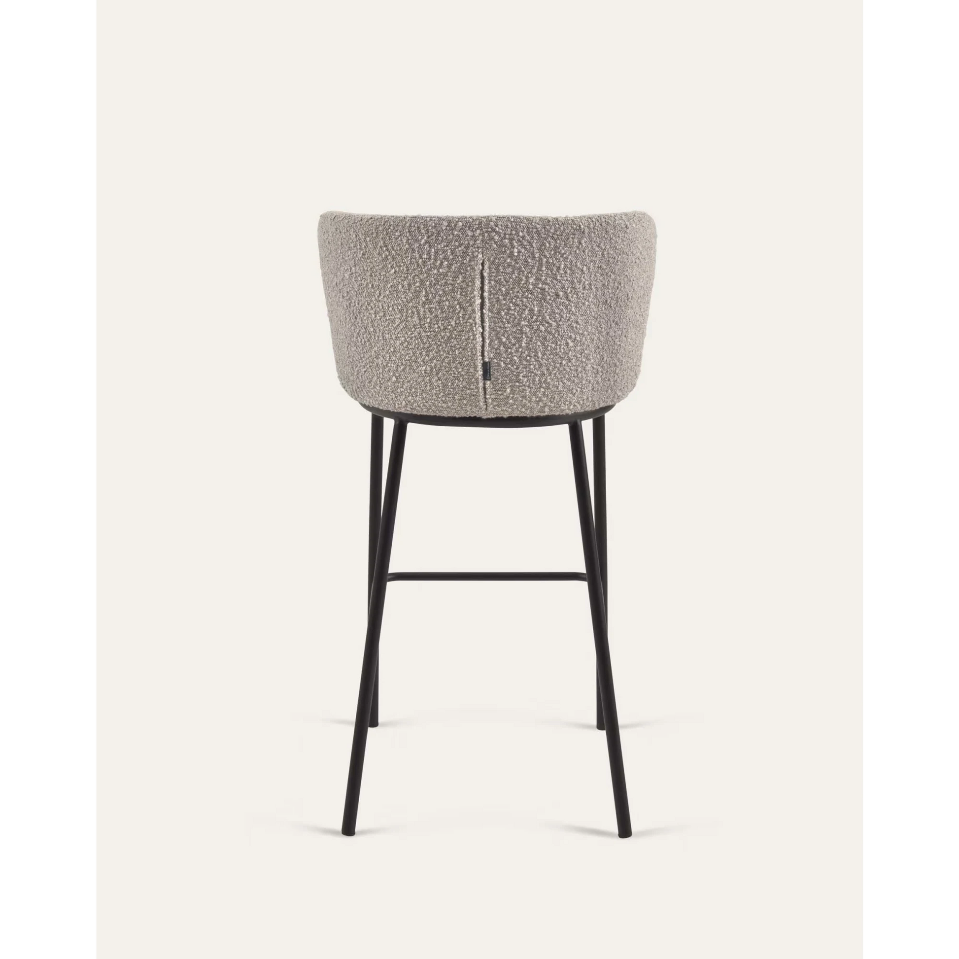 Kave Home Ciselia Shearling Bar Stool, Grey, 77cm