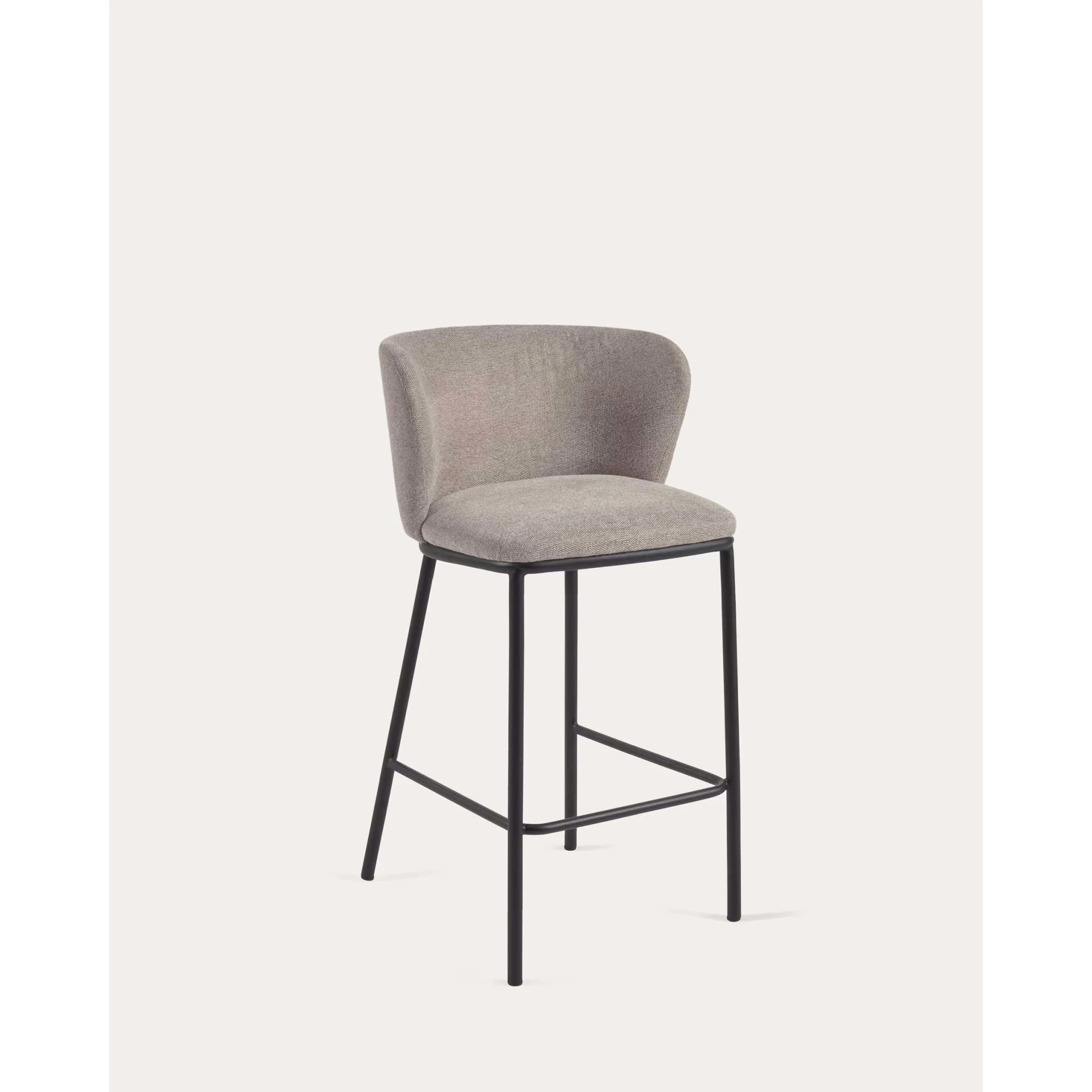 Kave Home Ciselia Chenille Bar Stool, Brown