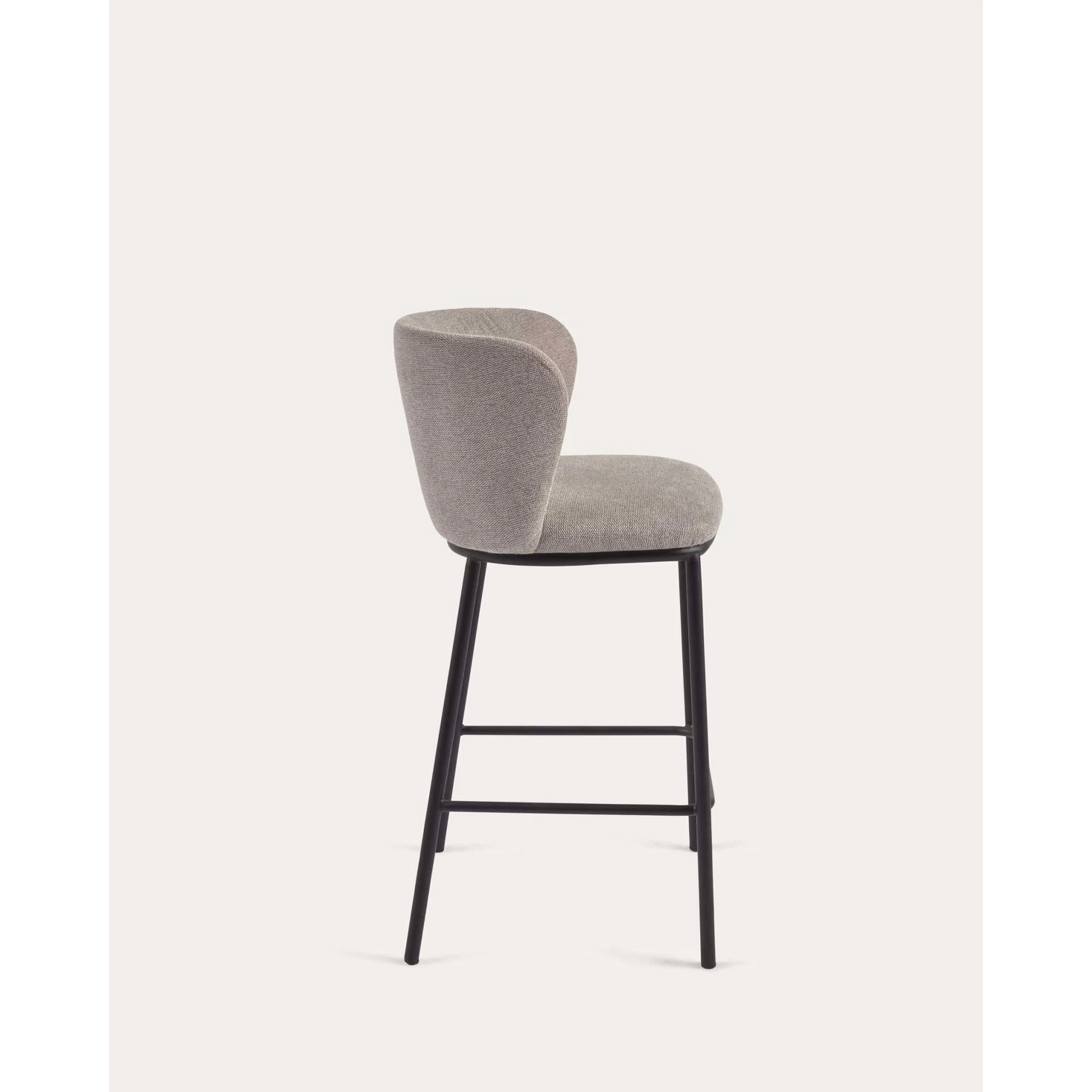Kave Home Ciselia Chenille Bar Stool, Brown