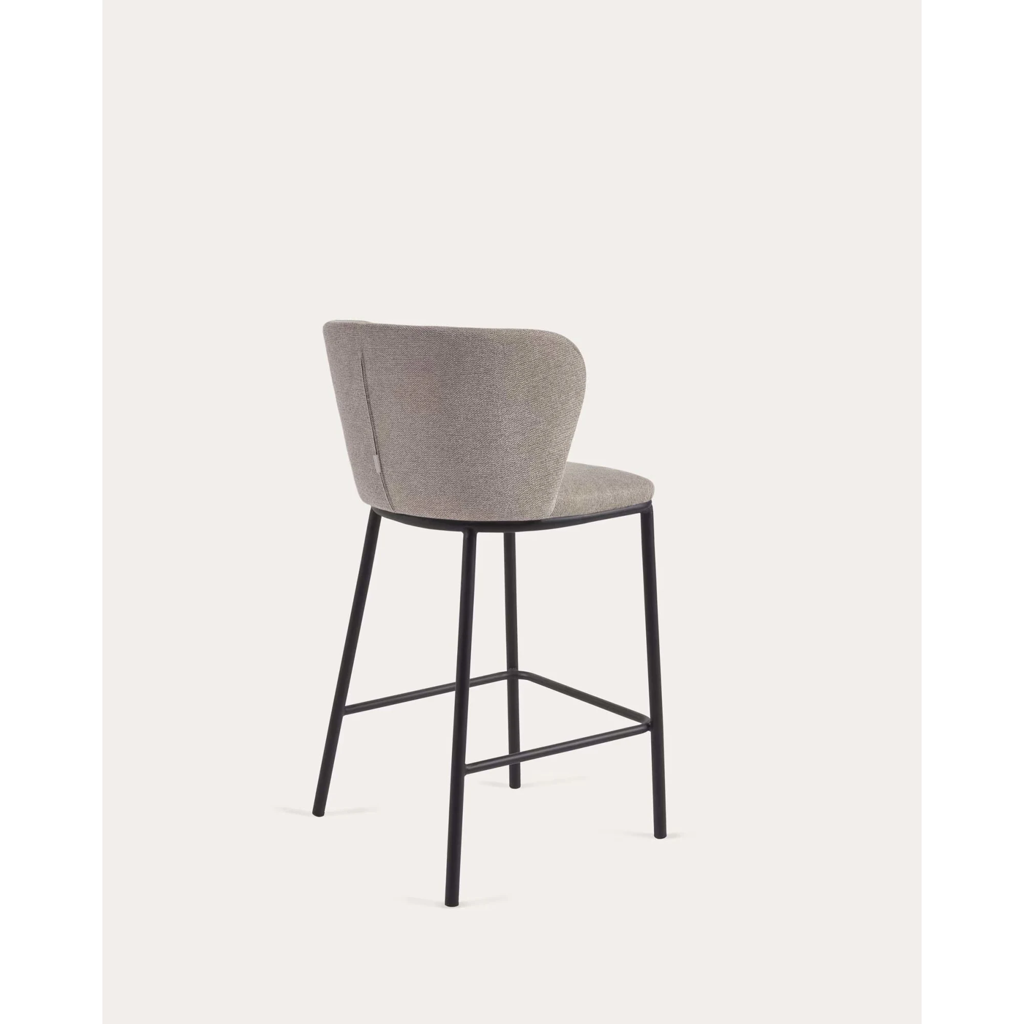 Kave Home Ciselia Chenille Bar Stool, Brown