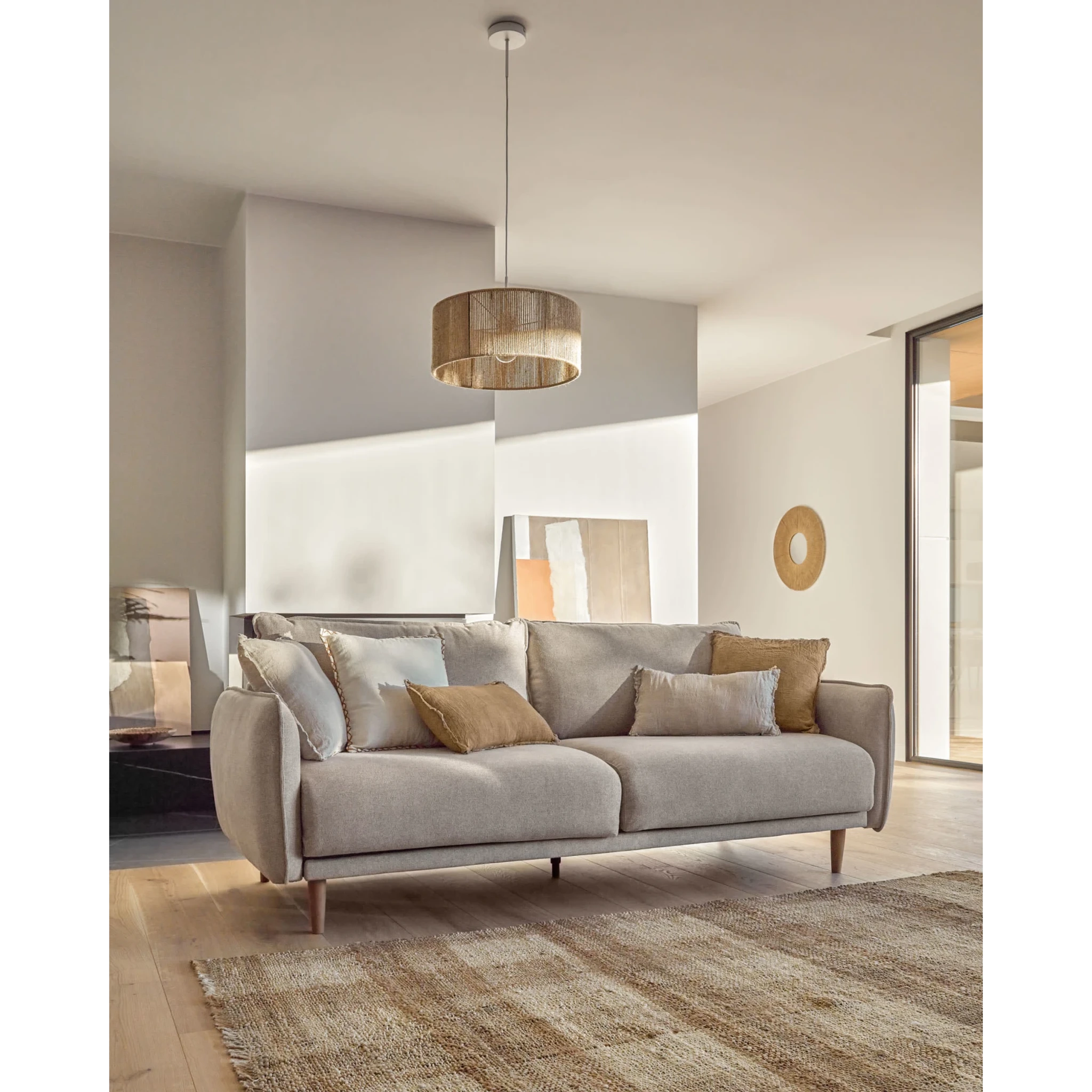 Kave Home Crista Jute Pendant Light Shade, 47x47x20cm