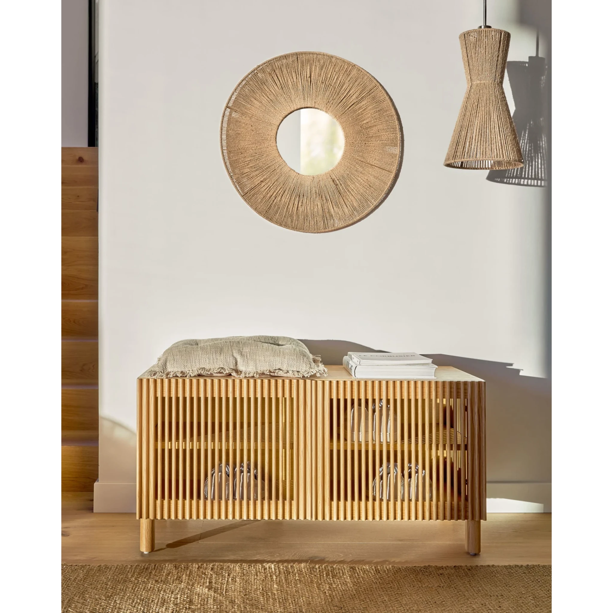 Kave Home Crista Jute Pendant Light Shade, 25x25x41cm