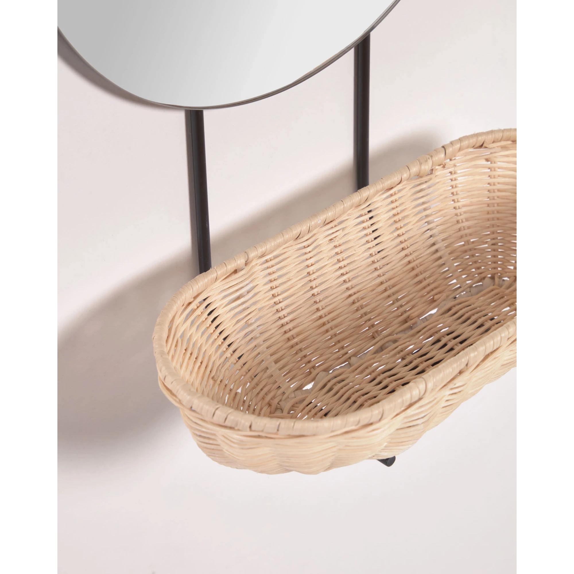 Kave Home Ebian Wall Mirror with Basket