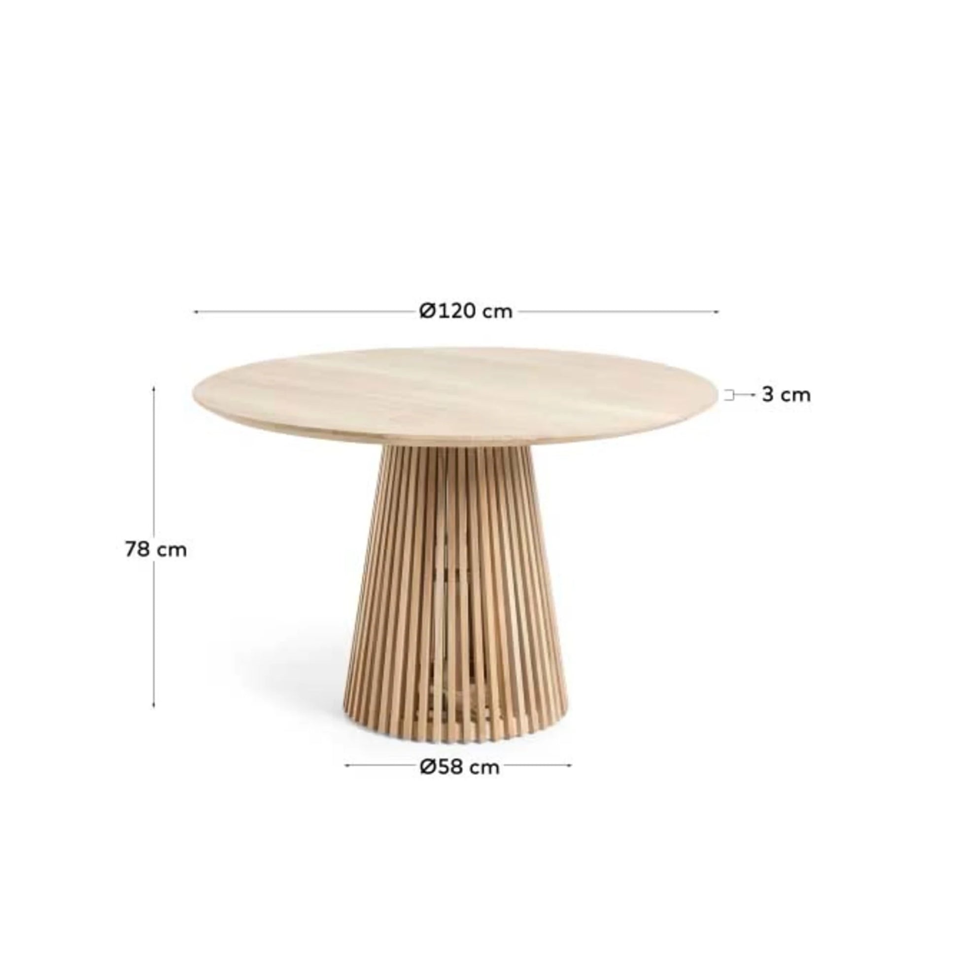 Kave Home Jeanette Solidwood Dining Table, Natural Wood