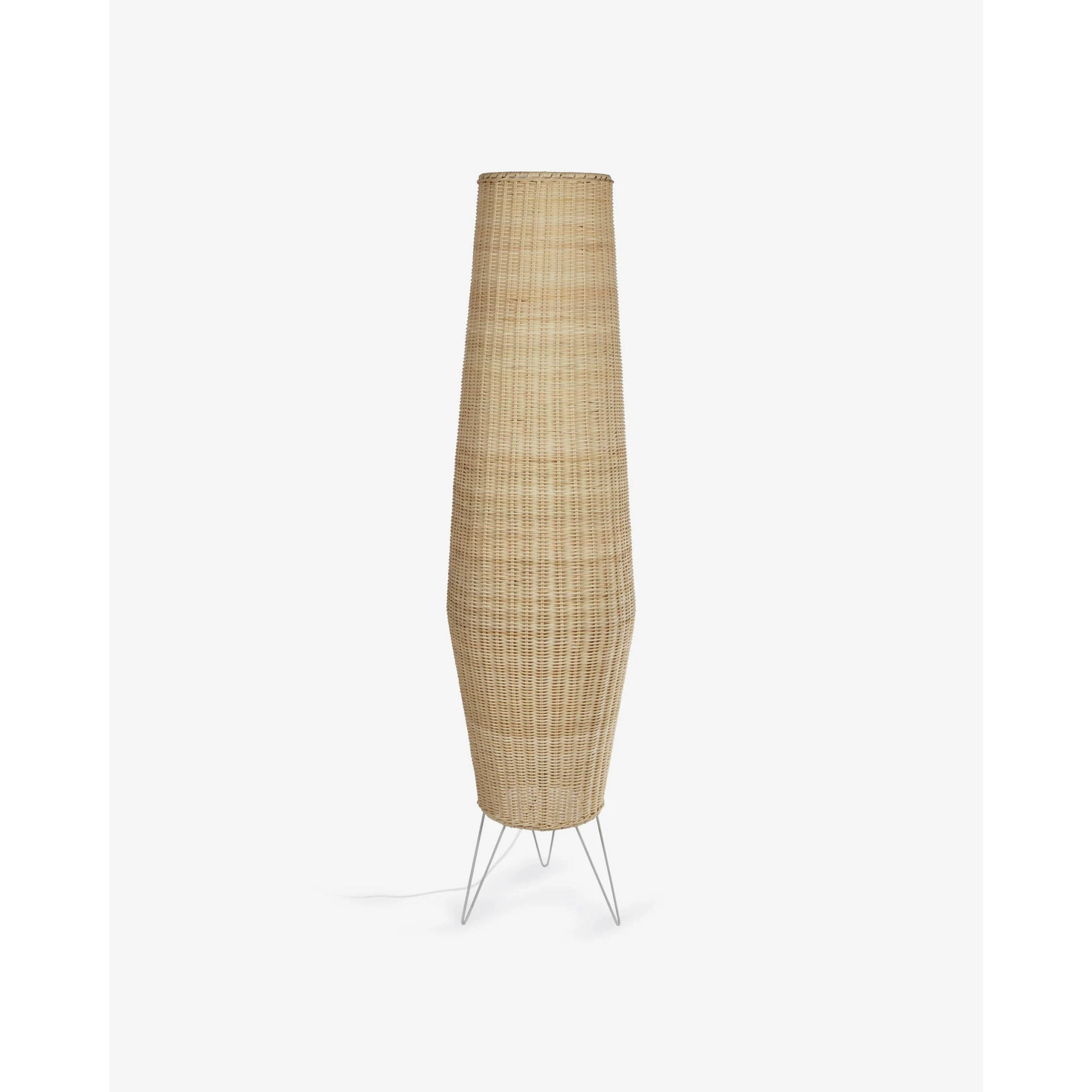 Kave Home Kamaria Rattan Floor Lamp, Tall